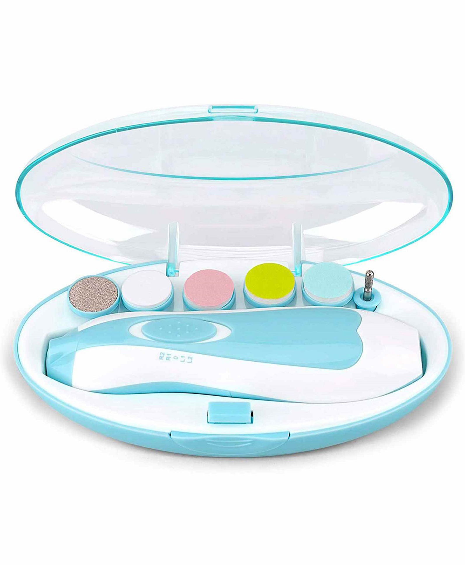 MIHAR ESSENTIALS  Electric Nail Trimmer With 6 Grinding Heads - Blue-picture-33