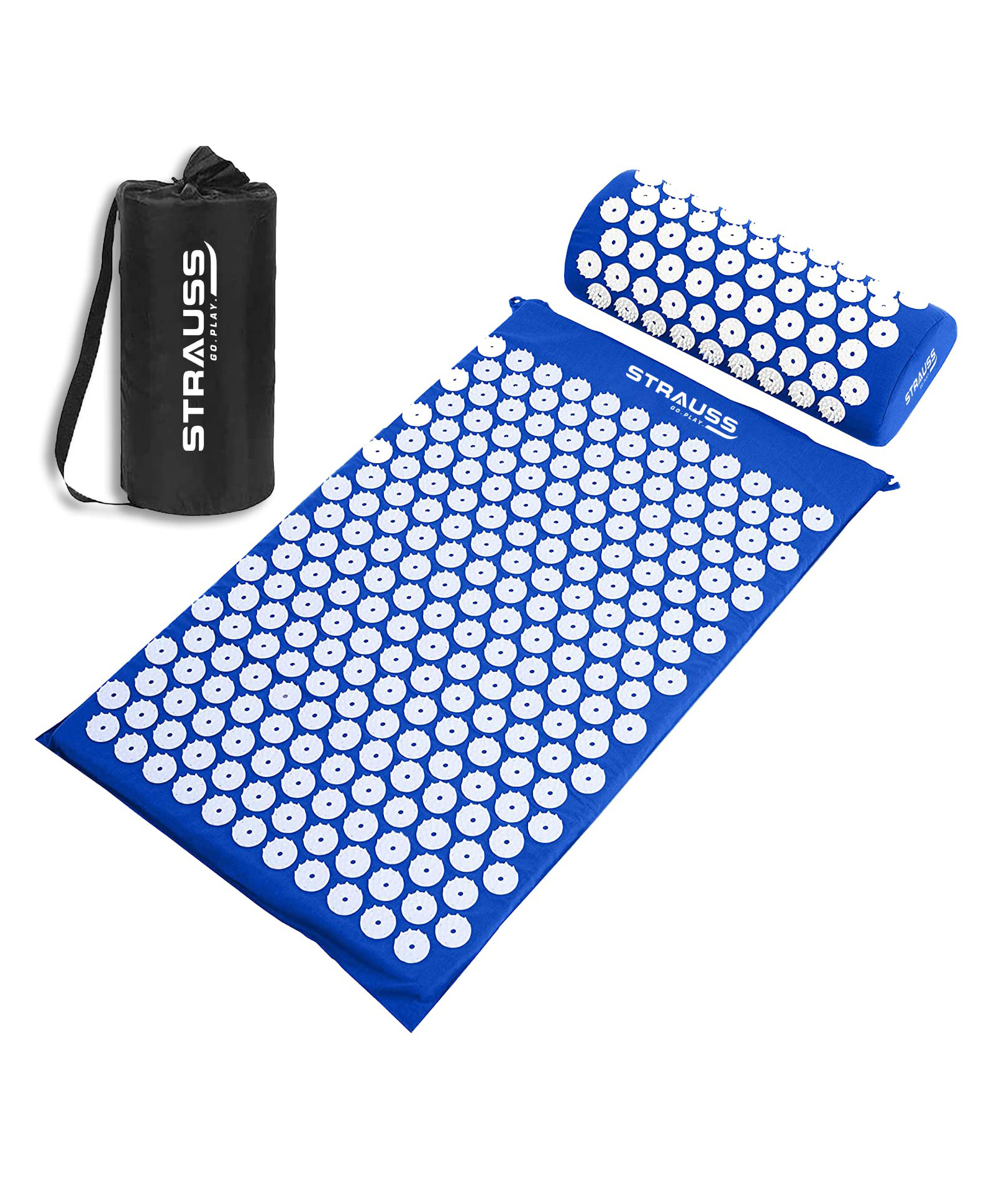 Strauss Acupressure Mat with Pillow & Carry Case - Blue-image-3