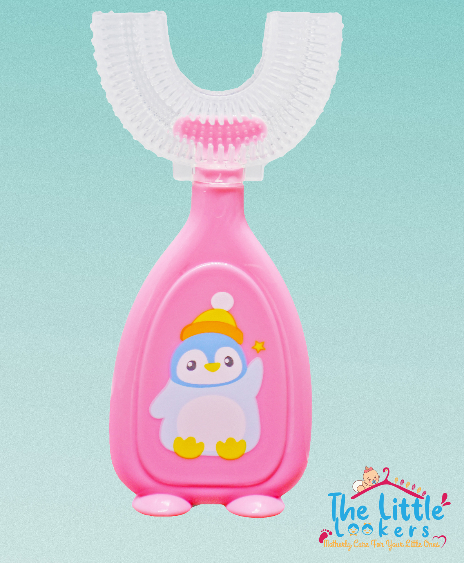 The Little Lookers Soft Sillicone U-Shaped Head 360° Toothbrush - Pink (Print May Vary)-image-31
