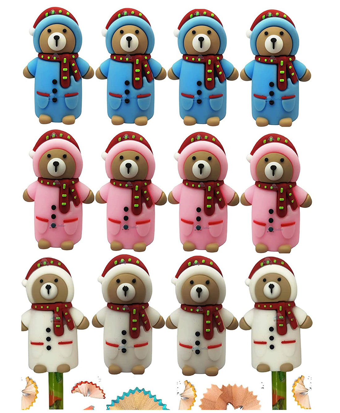 FunBlast Teddy Shaped Pencil Sharpener Pack Of 12 - Multicolor-image-11