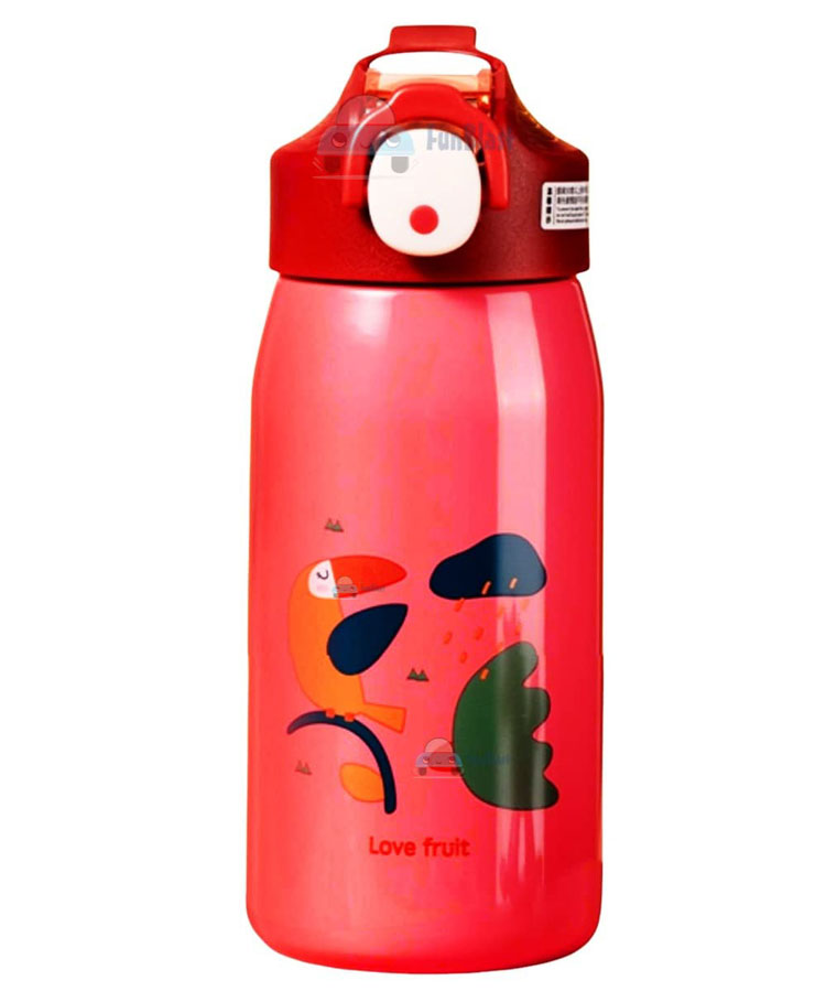 FunBlast Insulated Stainless Steel Double Walled Vacuum Thermos Flask with Straw 530 ML (Pink Color)-picture-23
