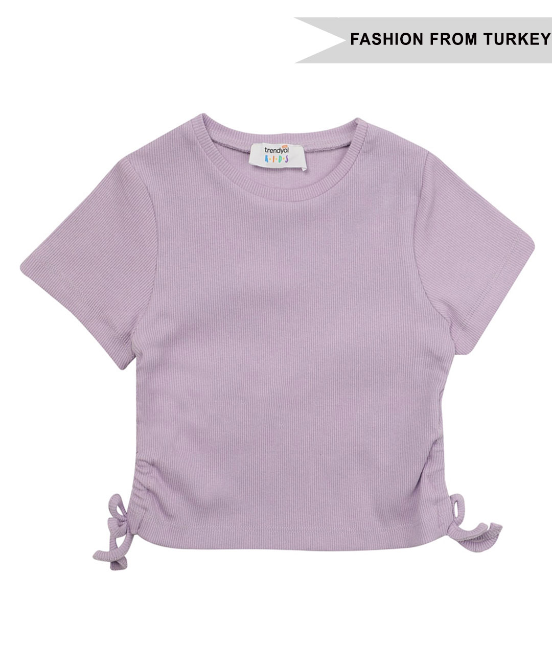 Trendyol Half Sleeves Solid Top - Purple-image-19