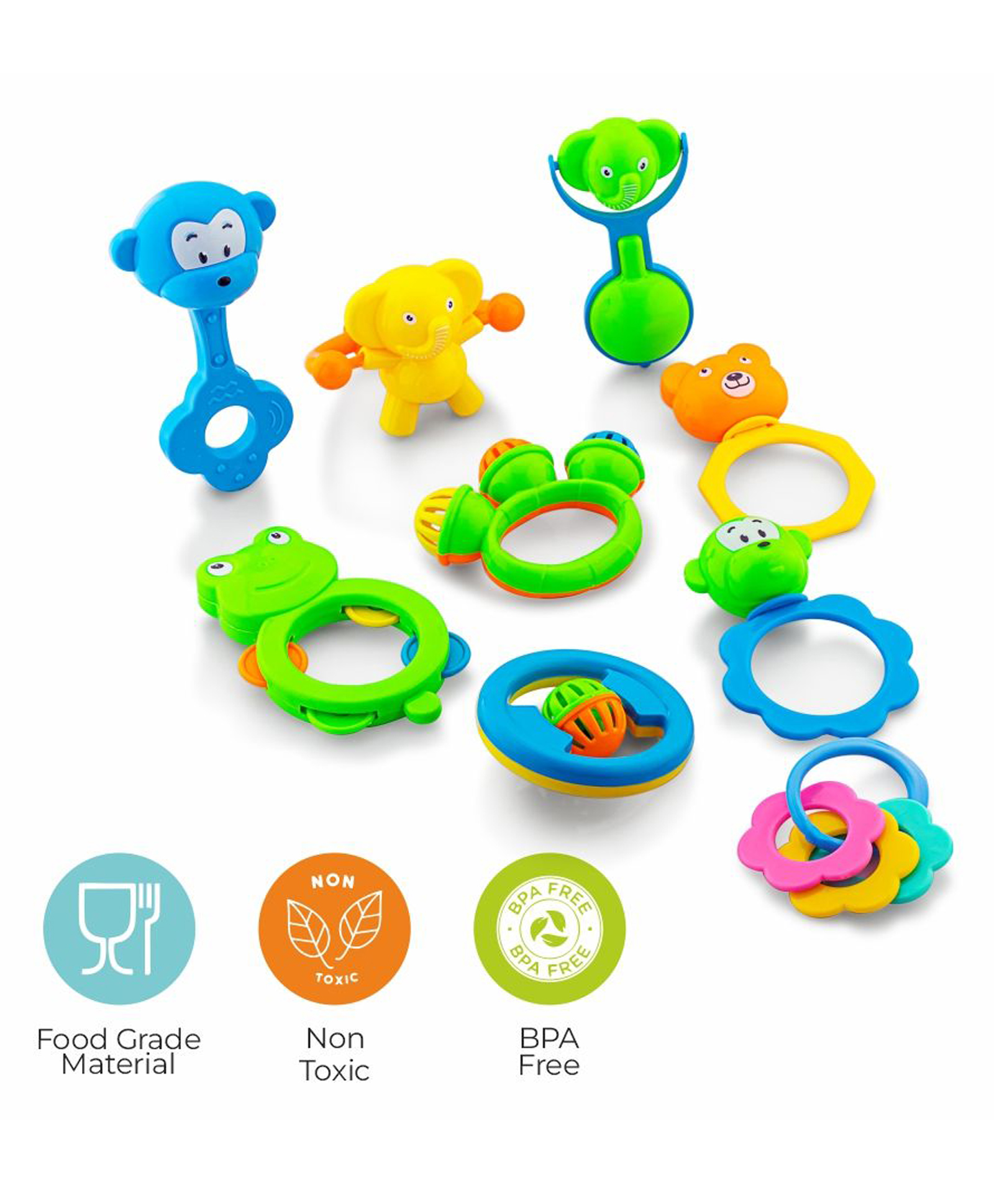 Sunny Chubby Cheeks Harmony Rattles Set of 9 - Color & Design May Vary-image-44