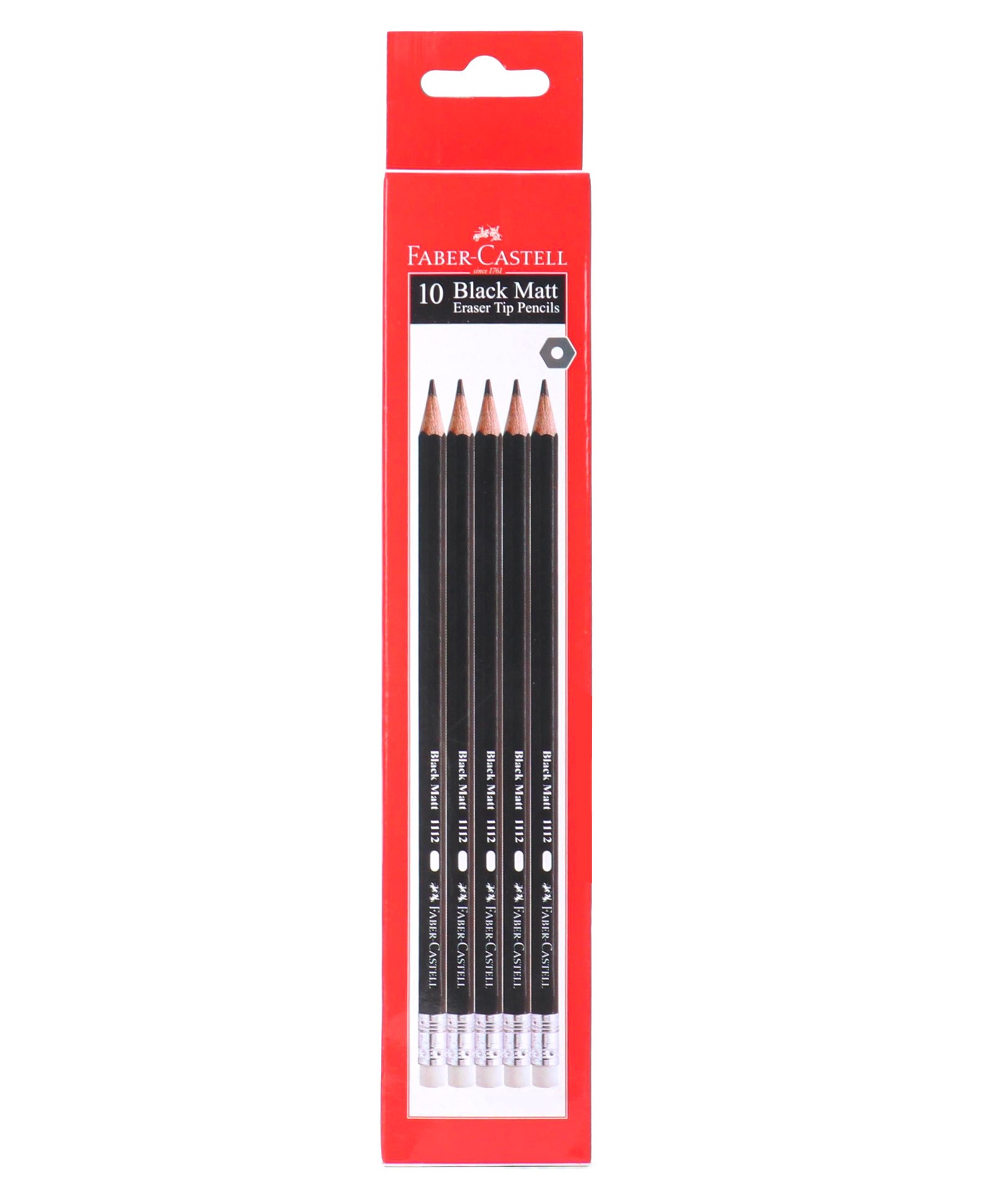 Faber Castell Black Matt 1112 Lead Pencil With Eraser - 10 Pieces-picture-29
