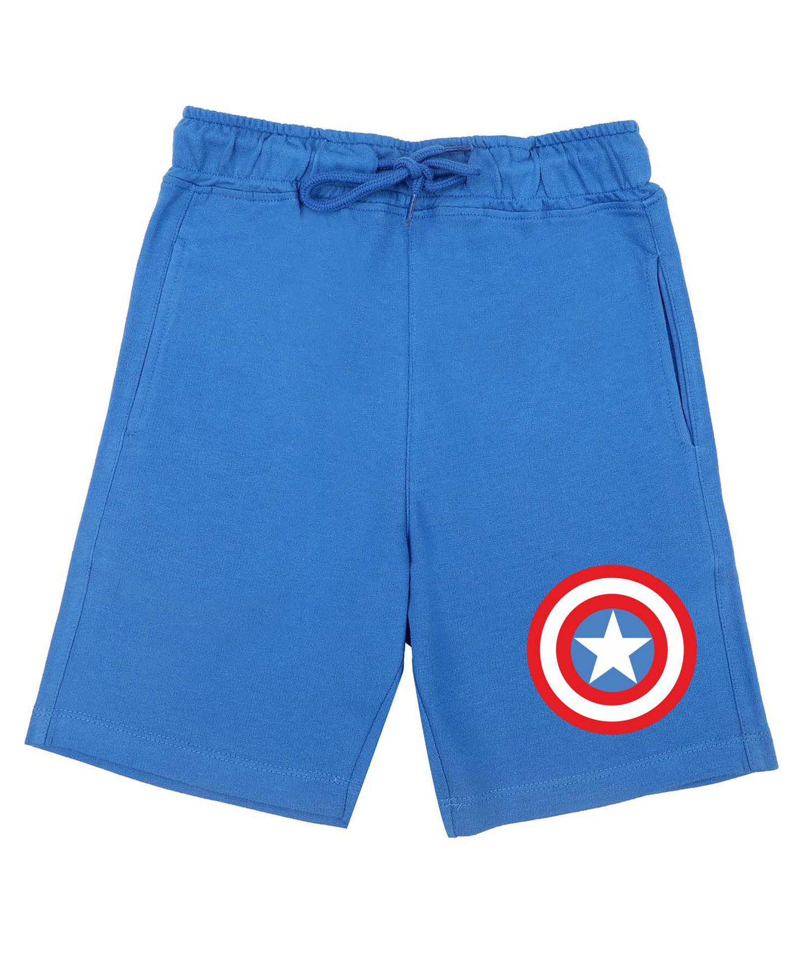 Marvel By Wear Your Mind Captain America Star Printed Shorts - Blue-picture-17