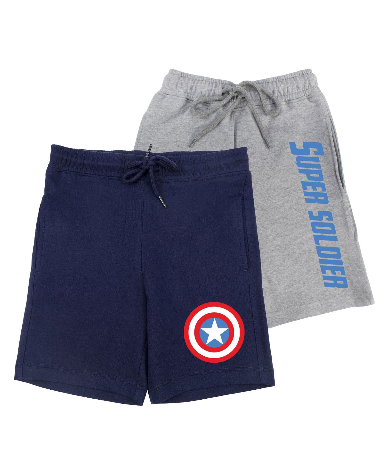 Marvel By Wear Your Mind Pack Of Two Captain America Print Shorts - Navy Blue Grey-picture-26