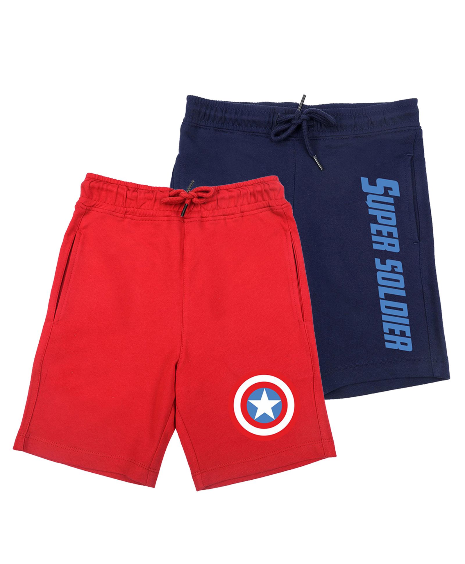 Marvel By Wear Your Mind Pack Of Two Captain America Print Shorts - Red Navy Blue-picture-13