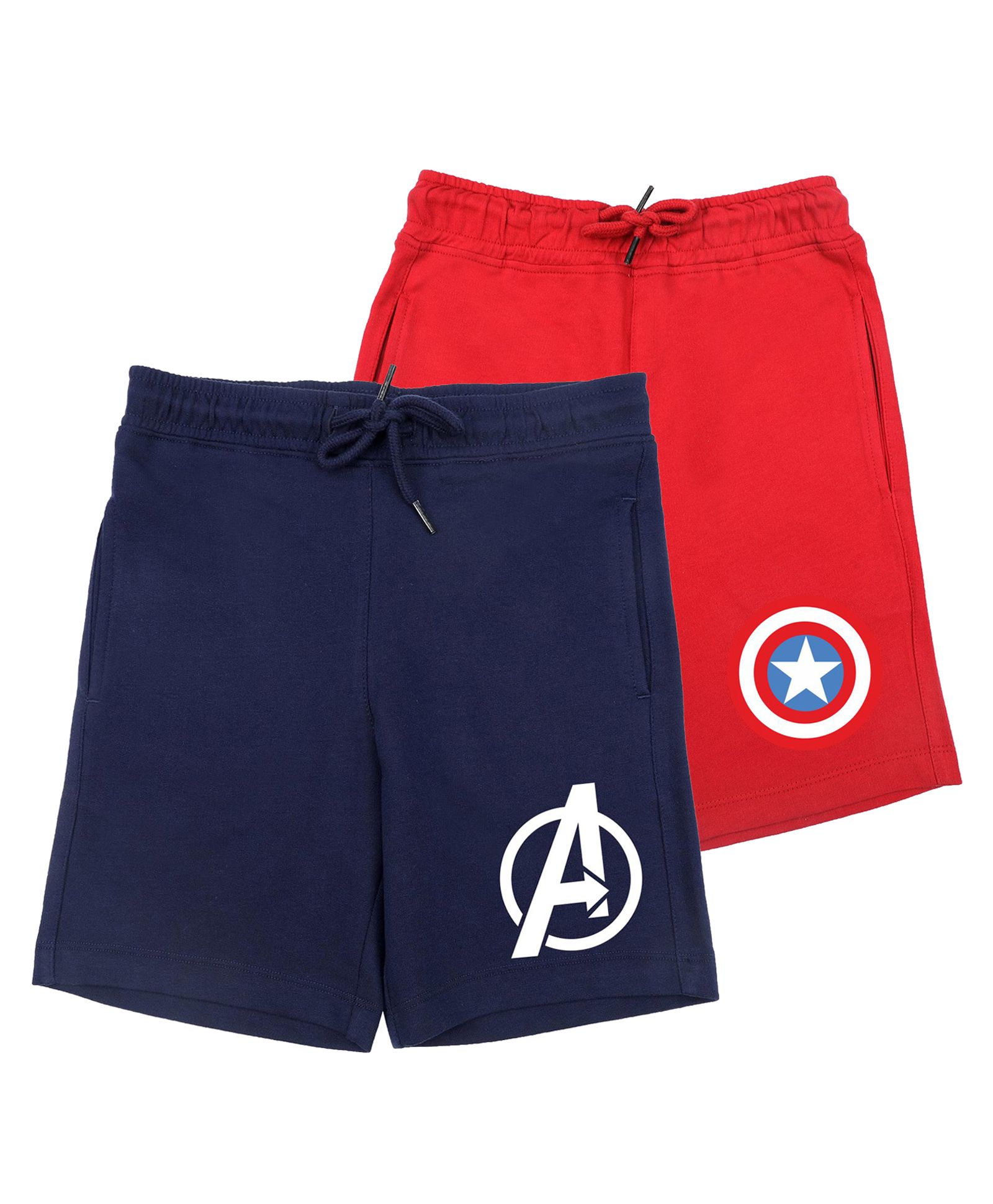 Marvel By Wear Your Mind Pack Of Two Captain America Print Shorts - Navy Blue Red-picture-24