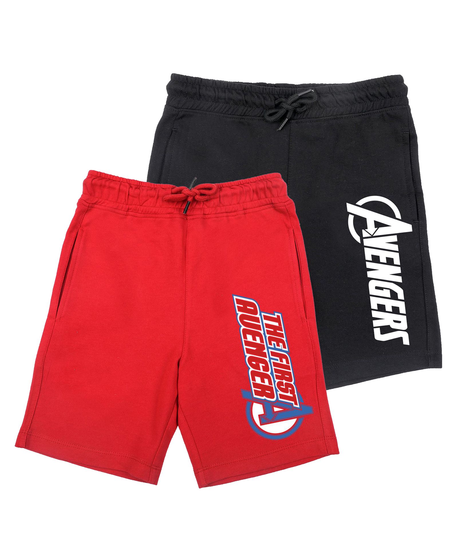 Marvel By Wear Your Mind Pack Of 2 Avengers Printed Shorts - Red & Black-picture-20