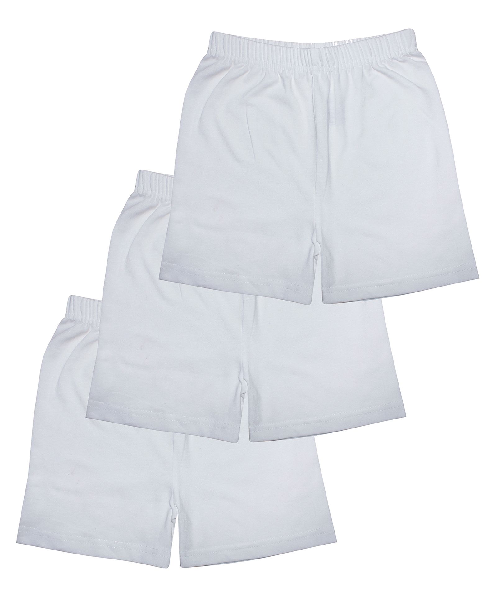 Kiddopanti Pack Of 3 Solid Cycling Shorts - White-picture-16