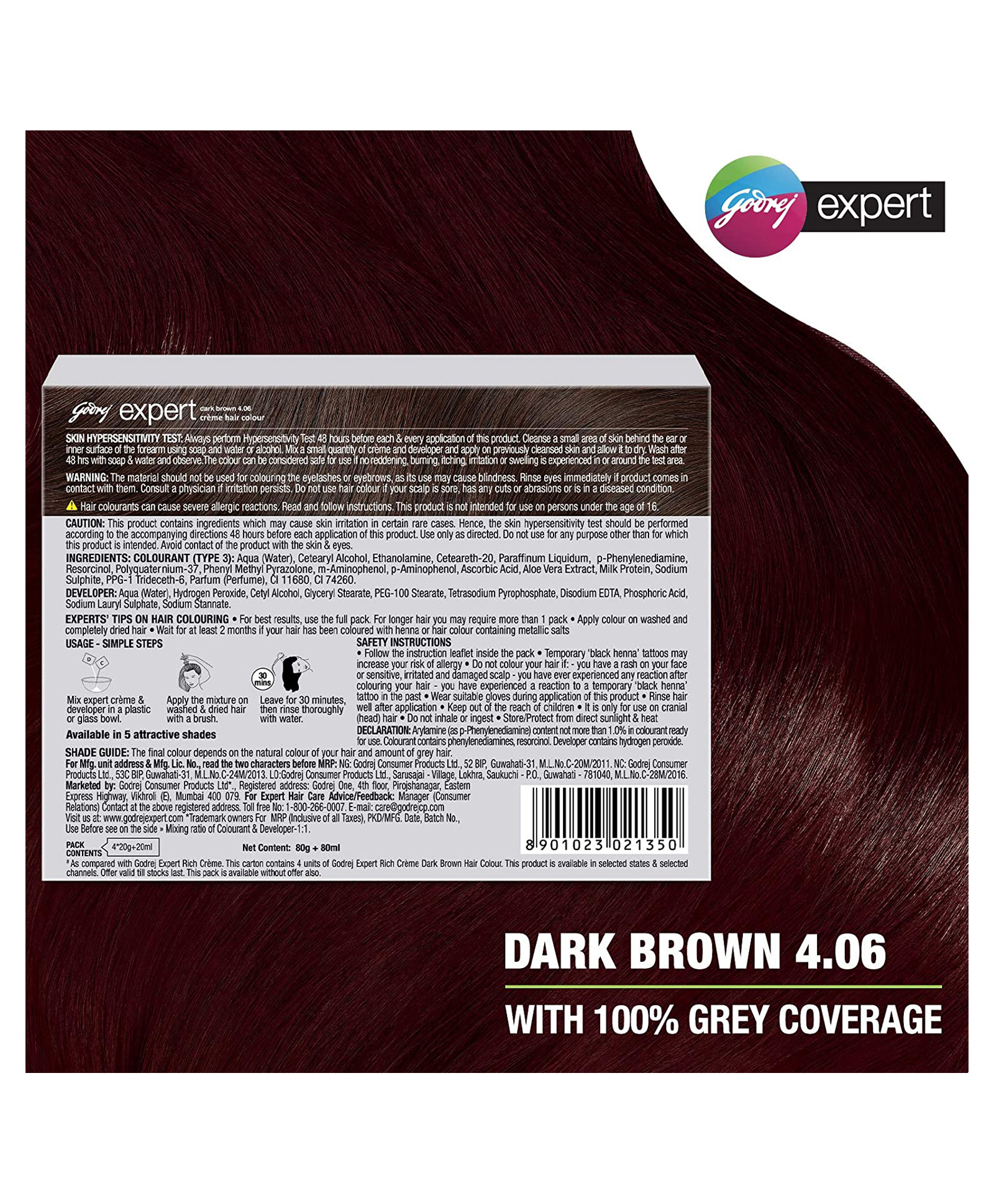 Godrej Expert Creme Hair Colour Dark Brown Pack of 4- 40 Gm Each Online in  India, Buy at Best Price from  - 11108510