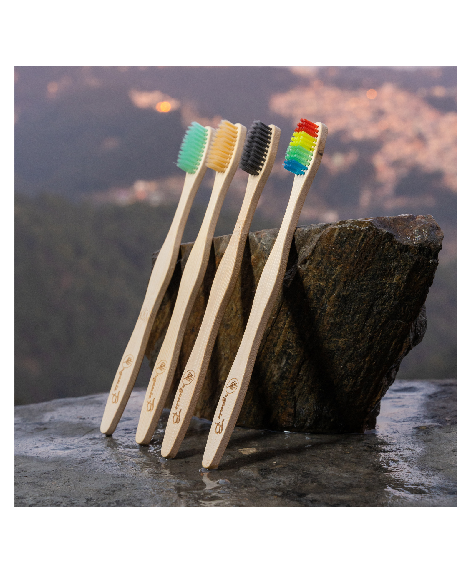 Organic B Bamboo Toothbrush 4 Pieces - Brown-image-15