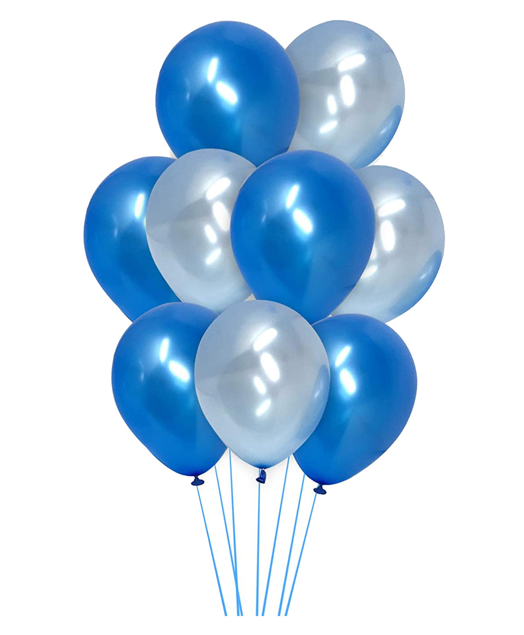 AMFIN Metallic Balloons with Ribbons set Blue & Light Blue  - Pack Of 26-picture-23