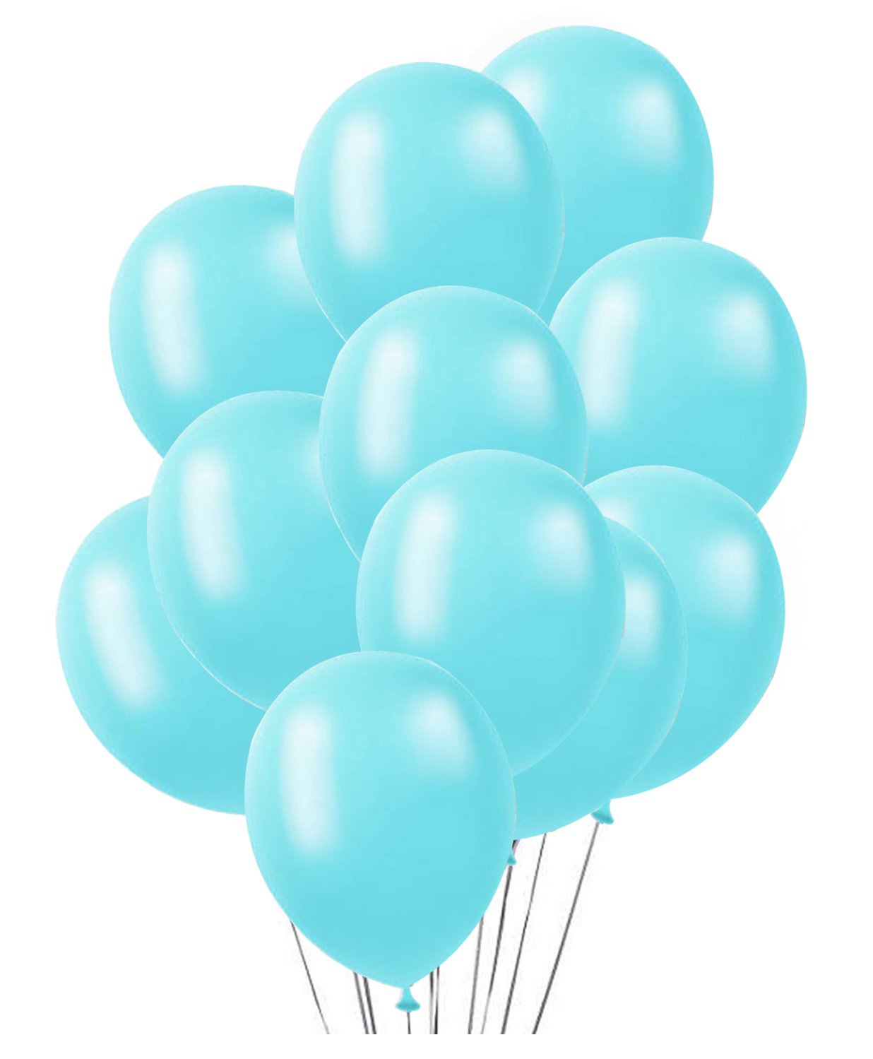AMFIN Metallic Balloons with Ribbons set Aqua Blue - Pack of 26-image-13