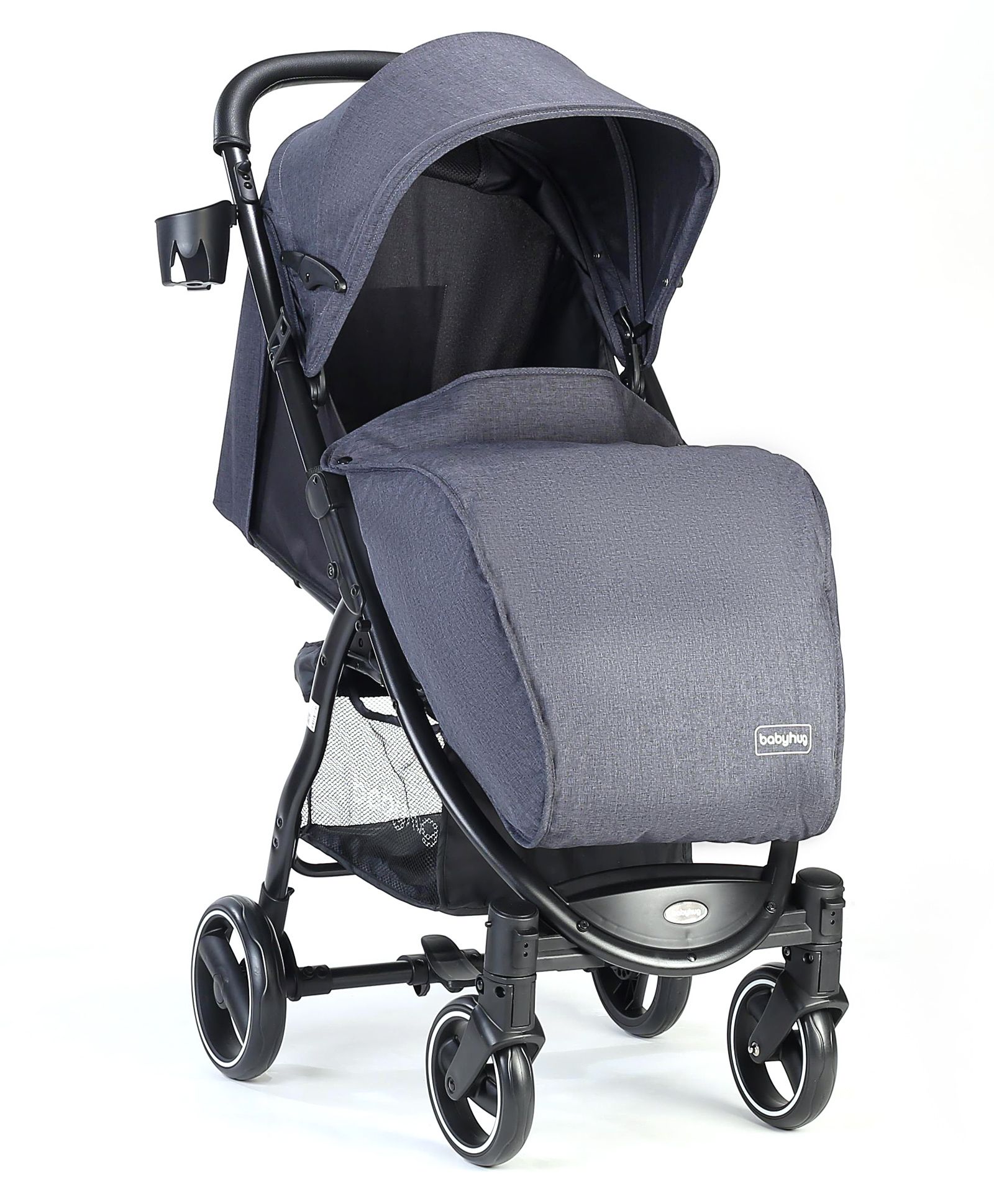 Babyhug Imperial Stroller With Foot Cover And Mosquito Net - Dark Grey-image-19