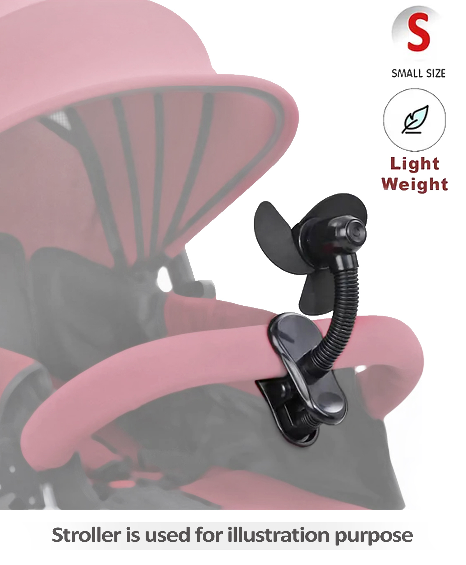 Babyhug Stroller Fan With Foam Blades - Black-image-25