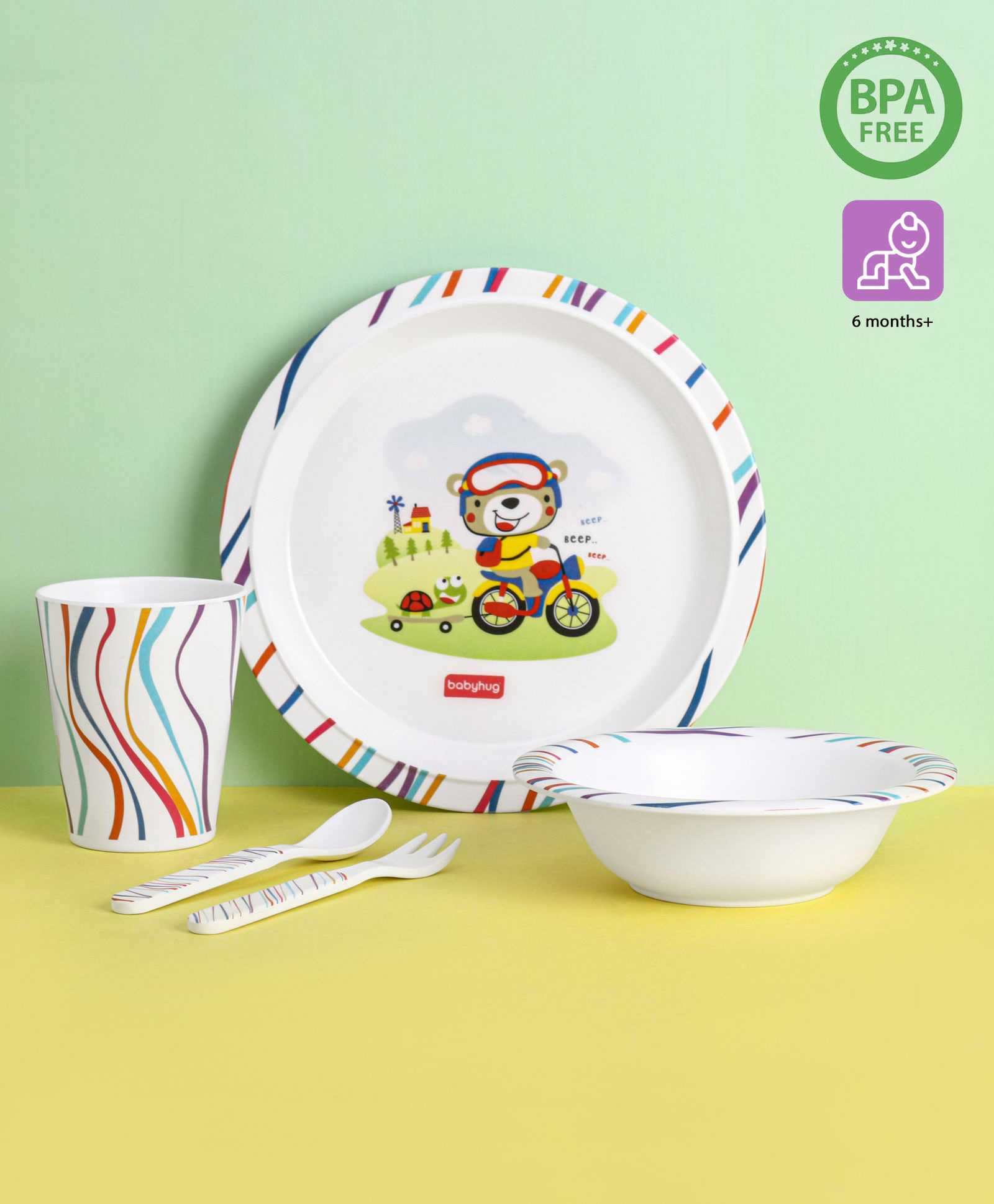 Babyhug Feeding Set Multicolor Set of 5 (Print May Vary)-picture-16