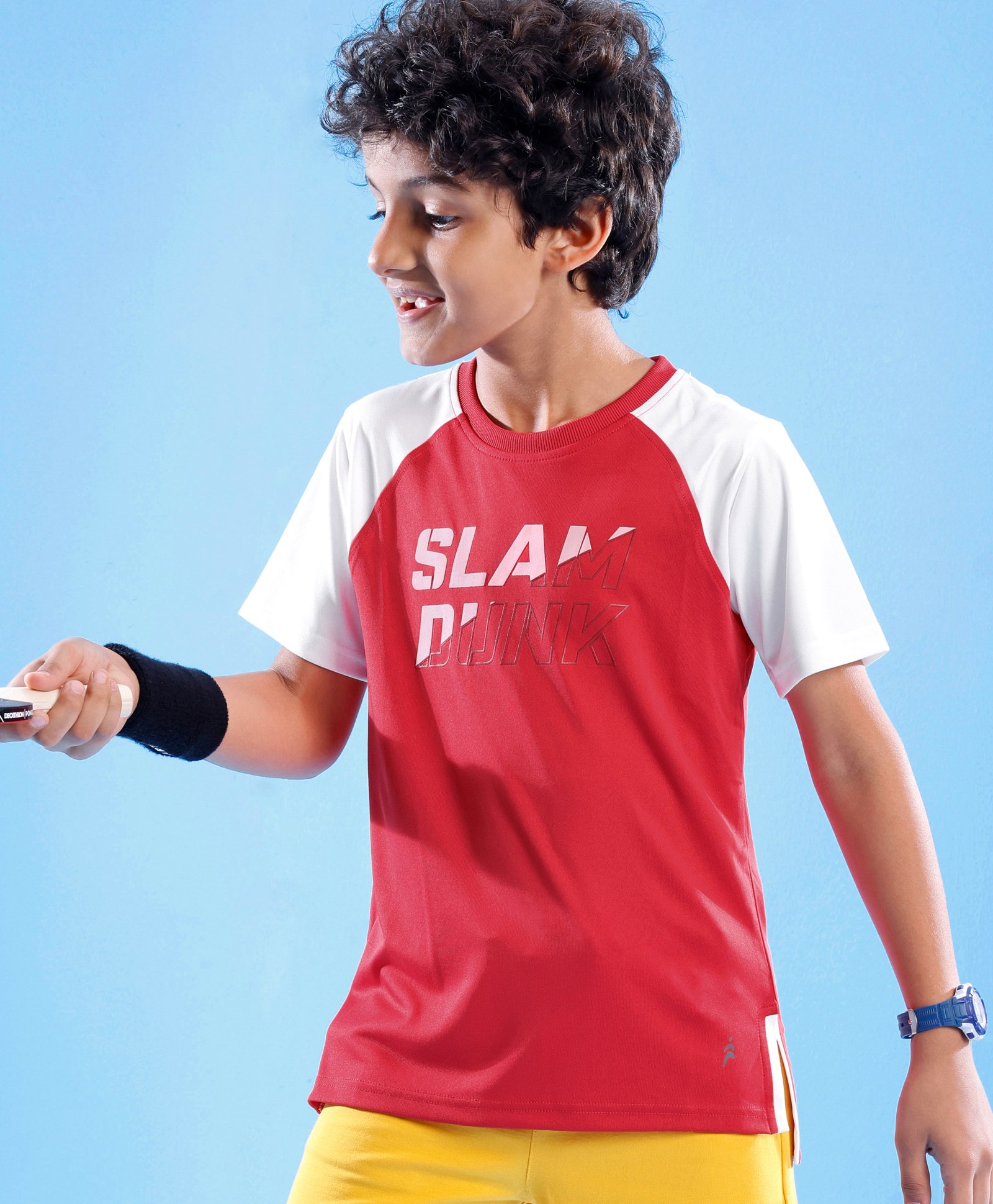 Pine Active Skin Friendly & Breathable Half Sleeves Sportswear T-Shirt - Red & White-picture-20