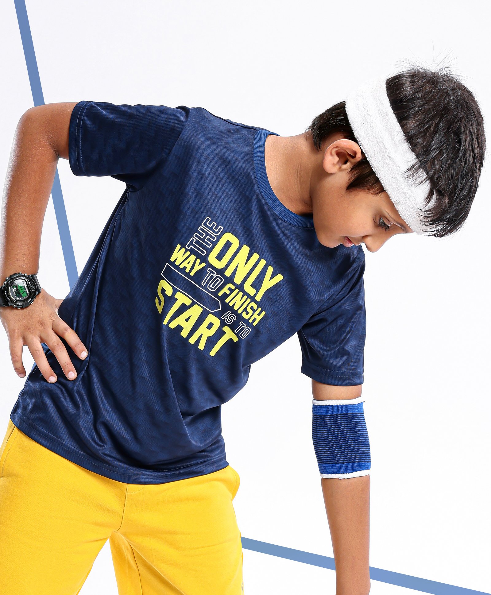 Pine Active Skin Friendly & Breathable Half Sleeves Sportswear T-Shirt - Navy Blue-picture-21