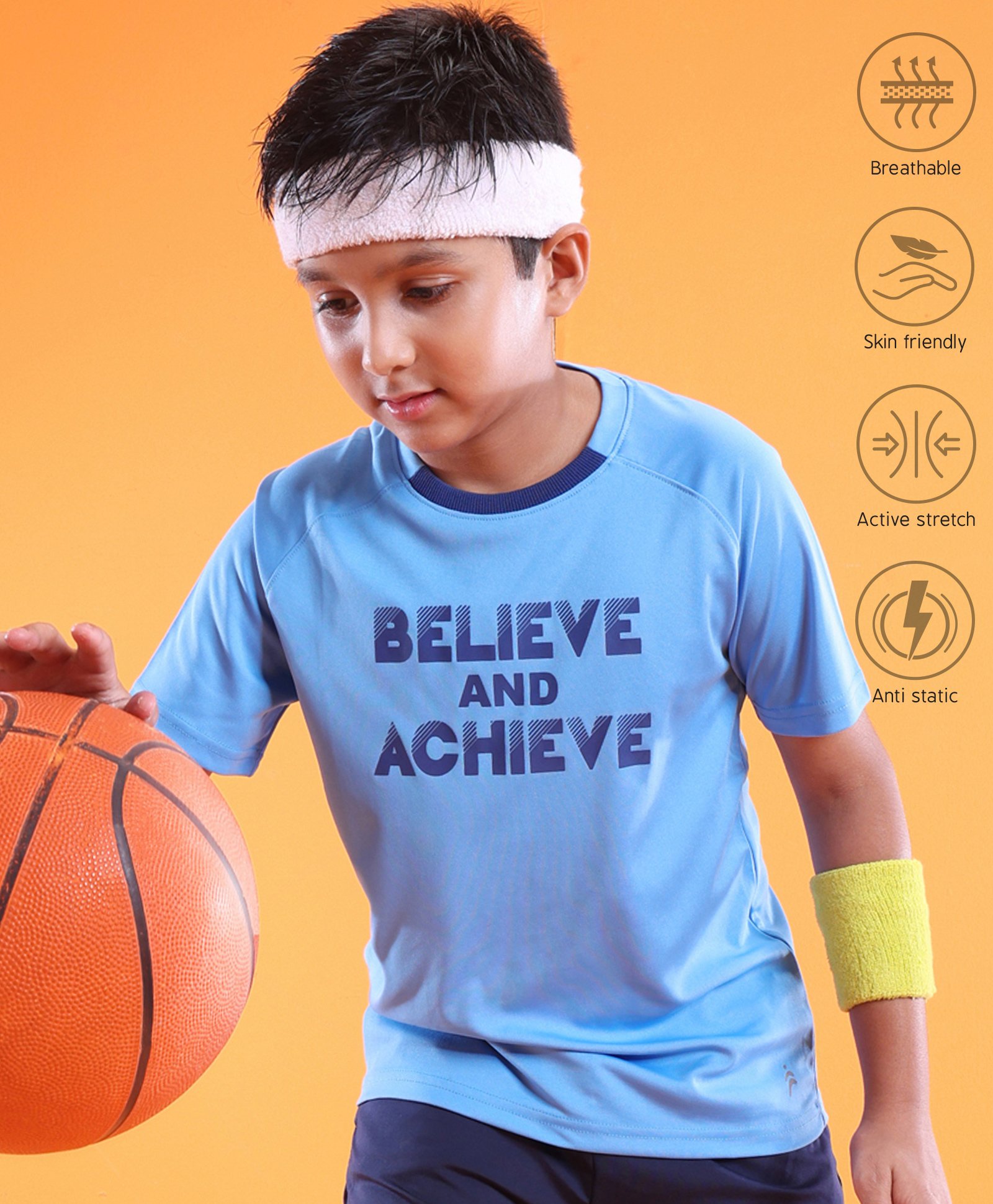 Pine Active Skin Friendly & Breathable Half Sleeves Printed T-Shirt - Blue-picture-27
