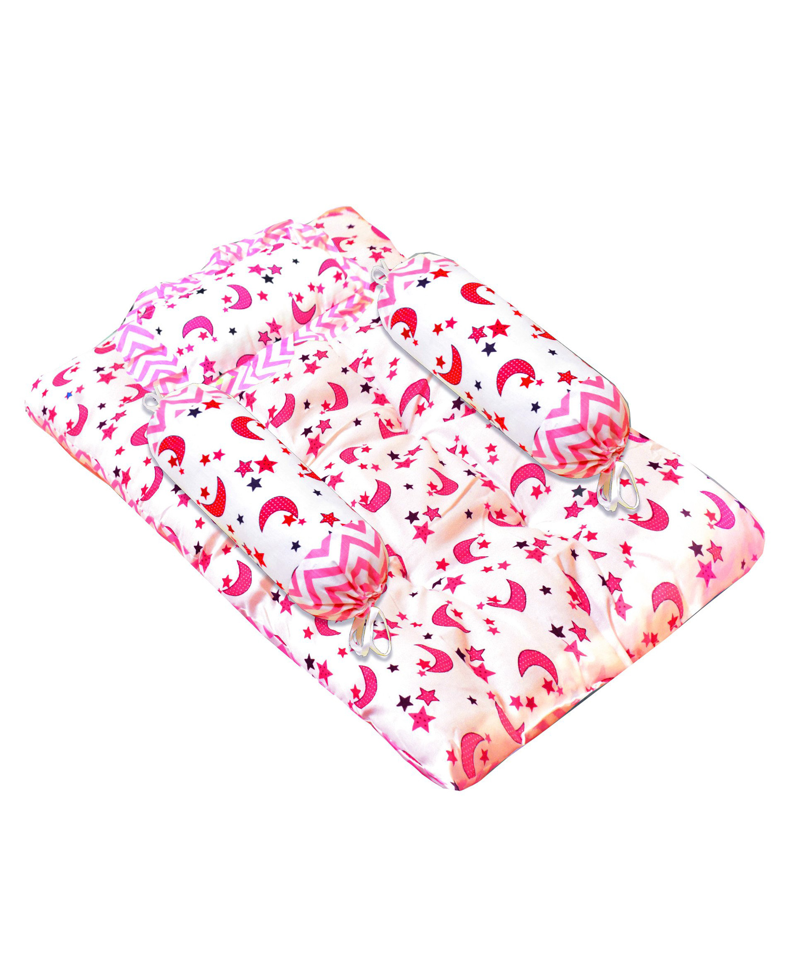 VParents Galaxy Baby 4 Piece Bedding Set with Pillow and Bolsters  - Pink-picture-18