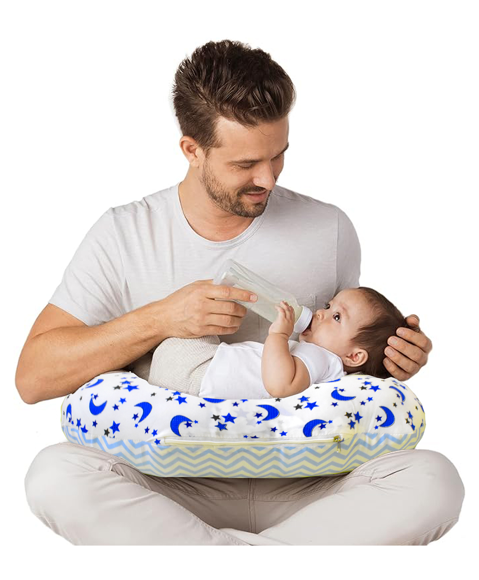 Vparents Galaxy Multipurpose Baby Feeding Nursing Cum Maternity Pillow  - Blue-image-28