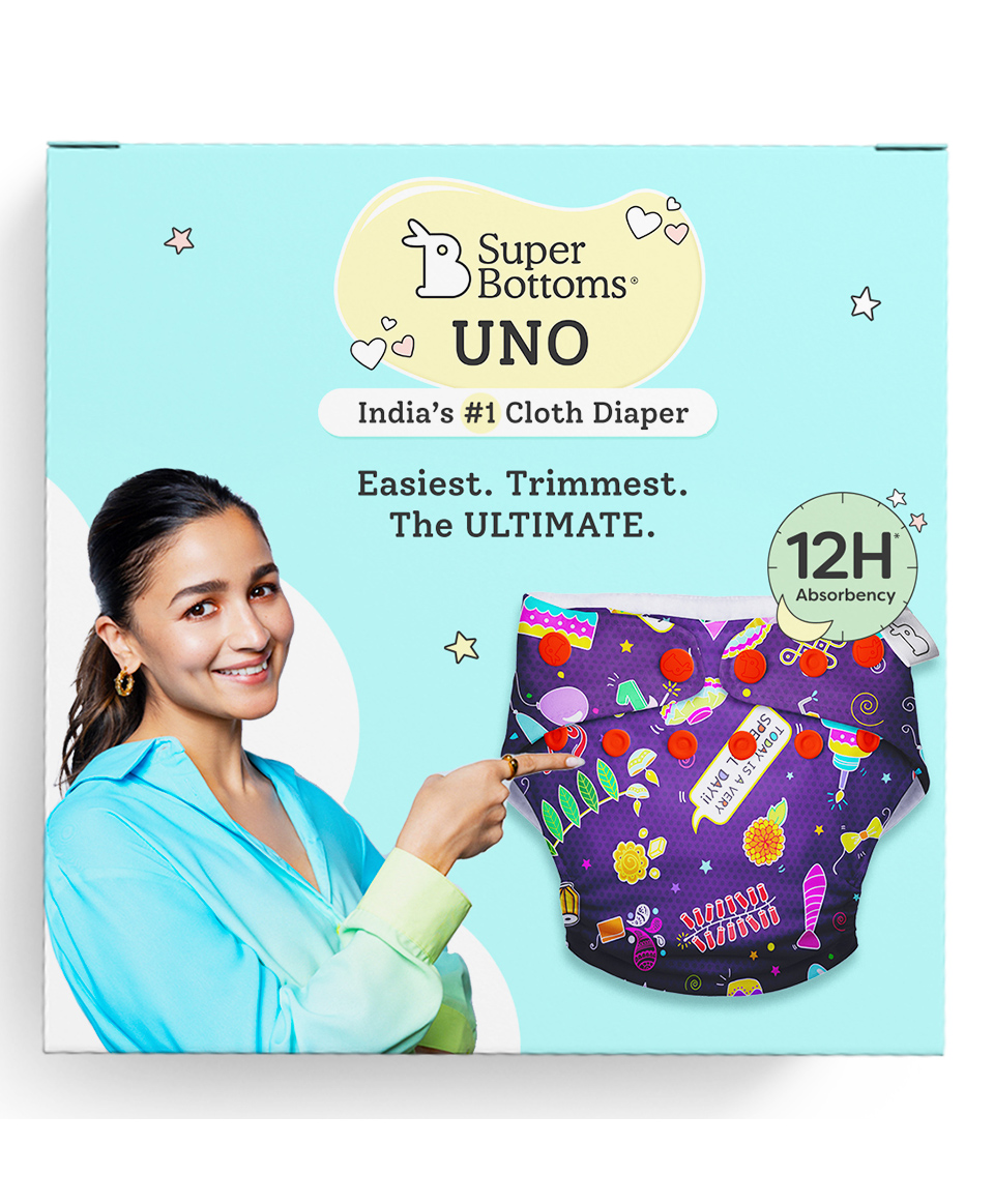 SuperBottoms UNO Trim Cloth Diaper Cake Print - Navy Blue-picture-20