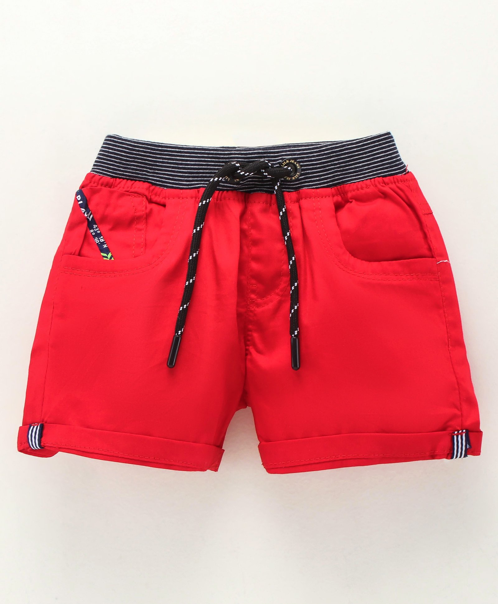 Little Kangaroos Cotton Lycra Shorts Solid- Red-picture-12