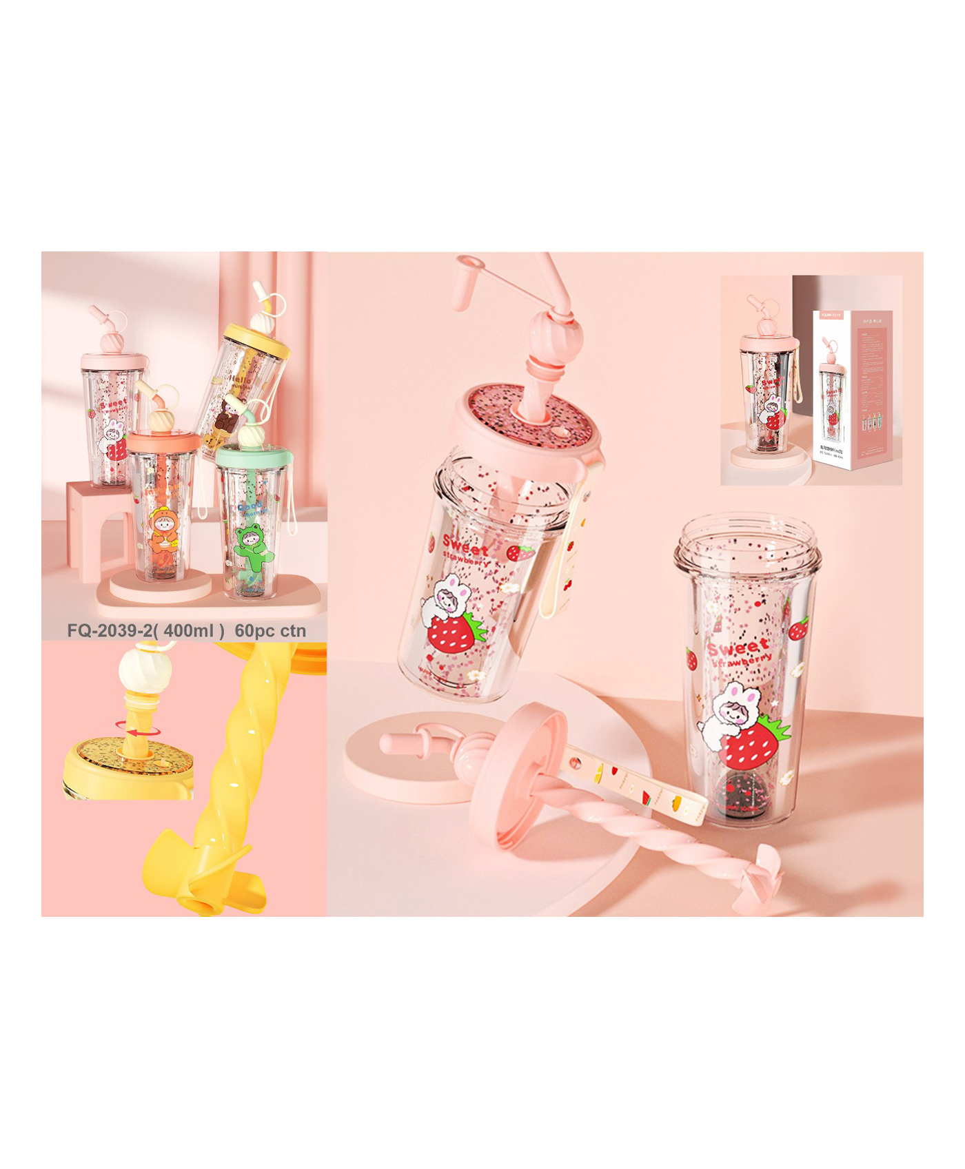 SANJARY Sipper Cup With Lid and Straw - 400 ml-picture-25