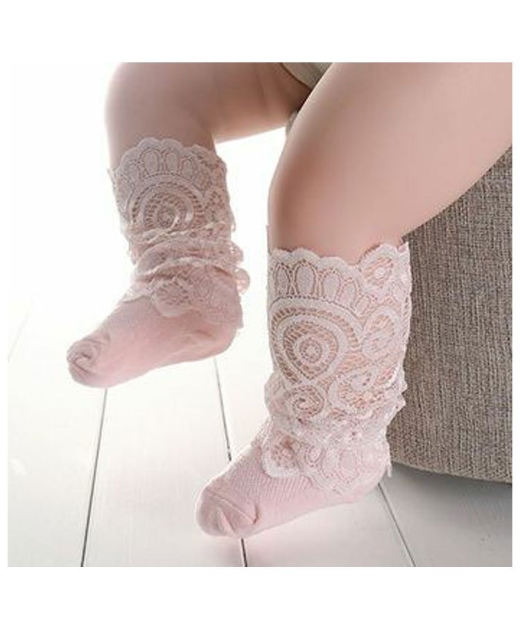 Tipy Tipy Tap Lace Infant Socks - Pink-picture-41