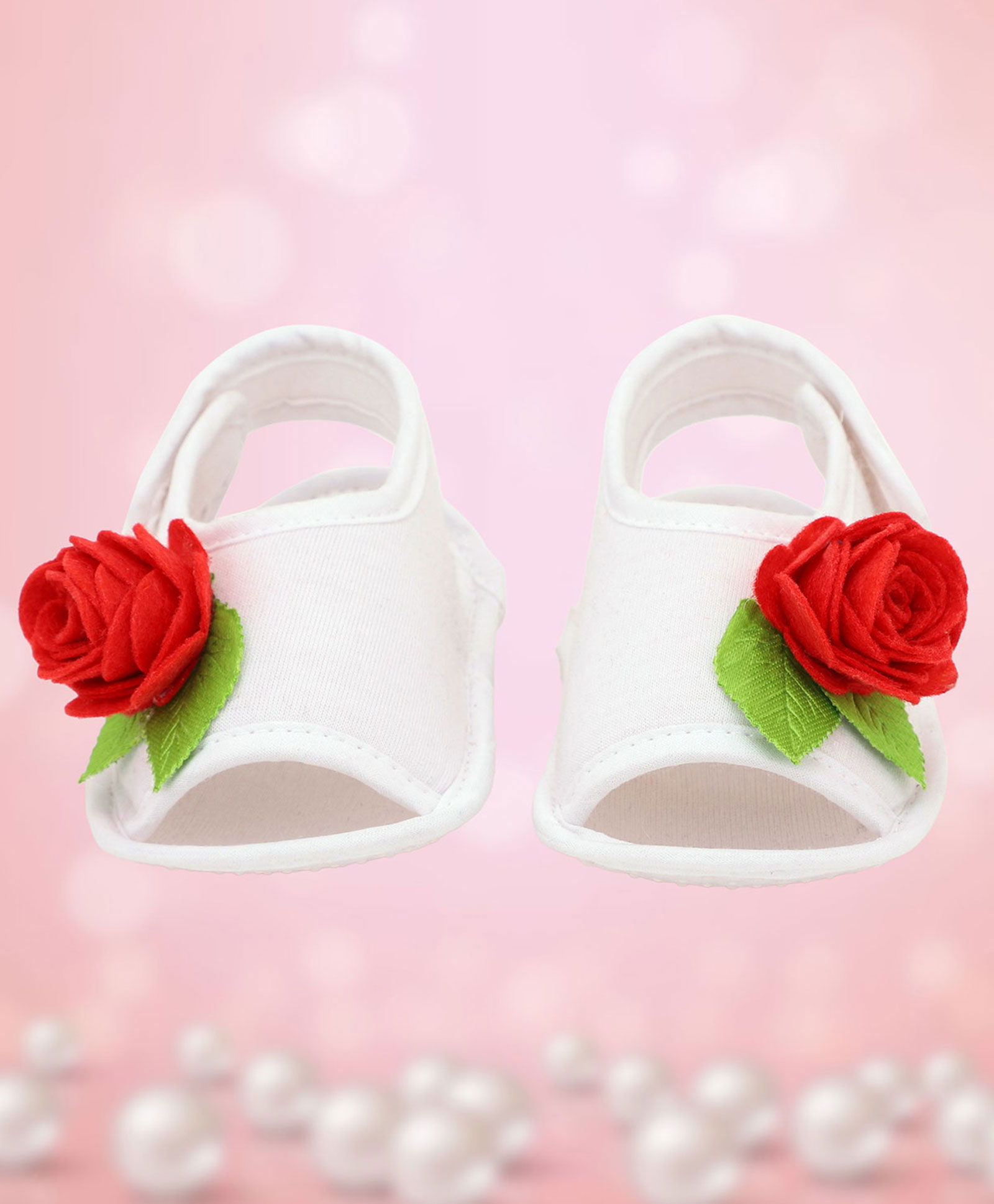 Coco Candy Red Rose Casual Wear Booties - White-picture-44