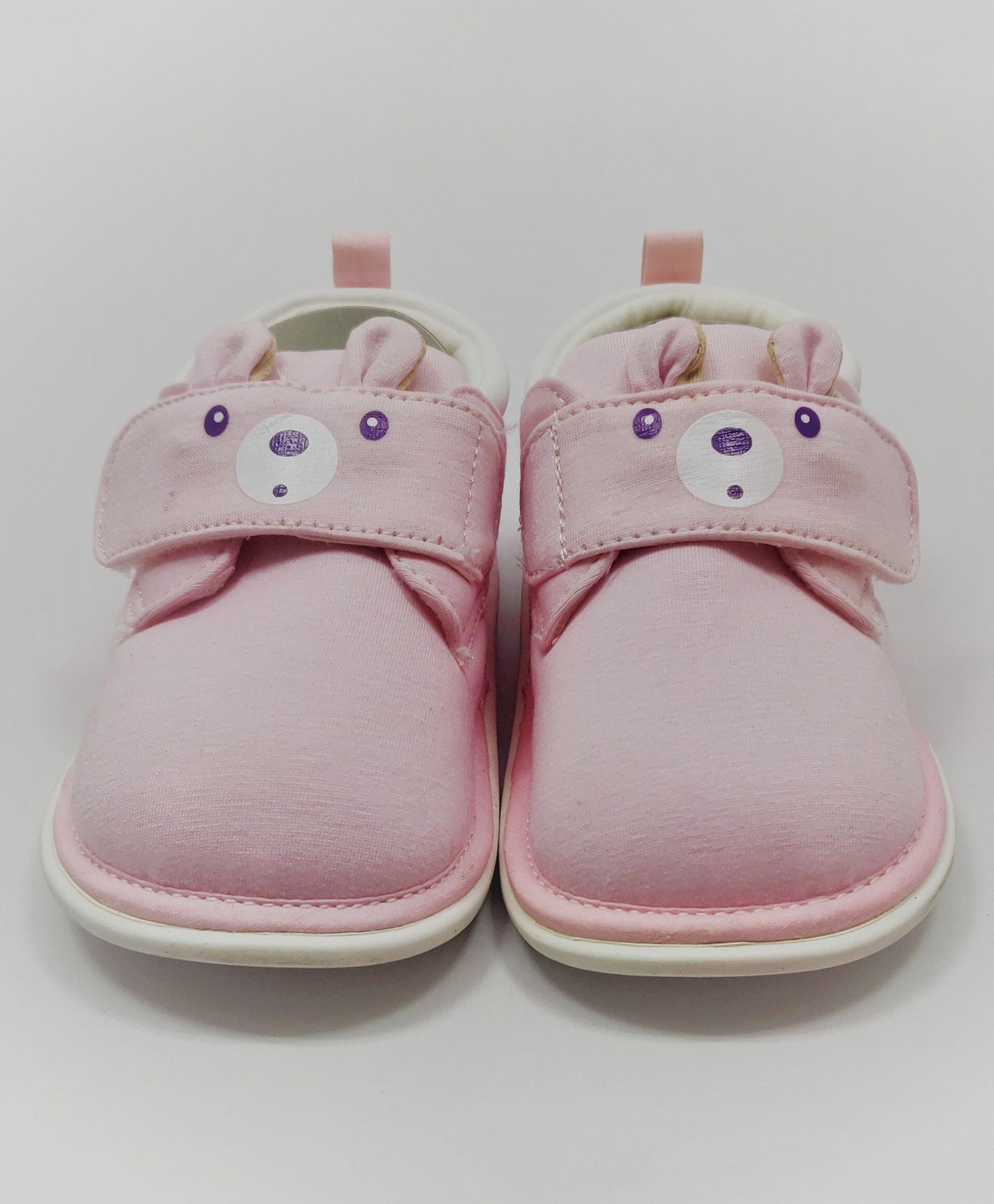 Kid-O-World Bear Printed Casual Wear Booties - Light Pink-image-1