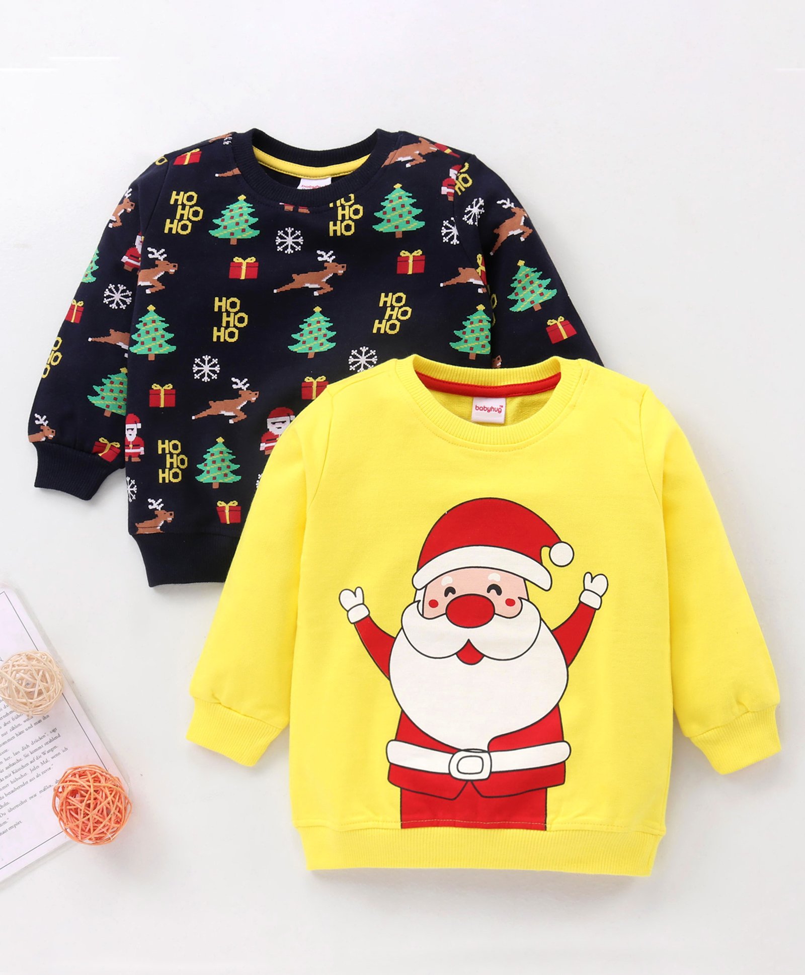 Buy Babyhug Full Sleeves Printed Sweatshirts Pack of 2 - Multicolor for  Boys (2-3 Years) Online in India, Shop at  - 11165647