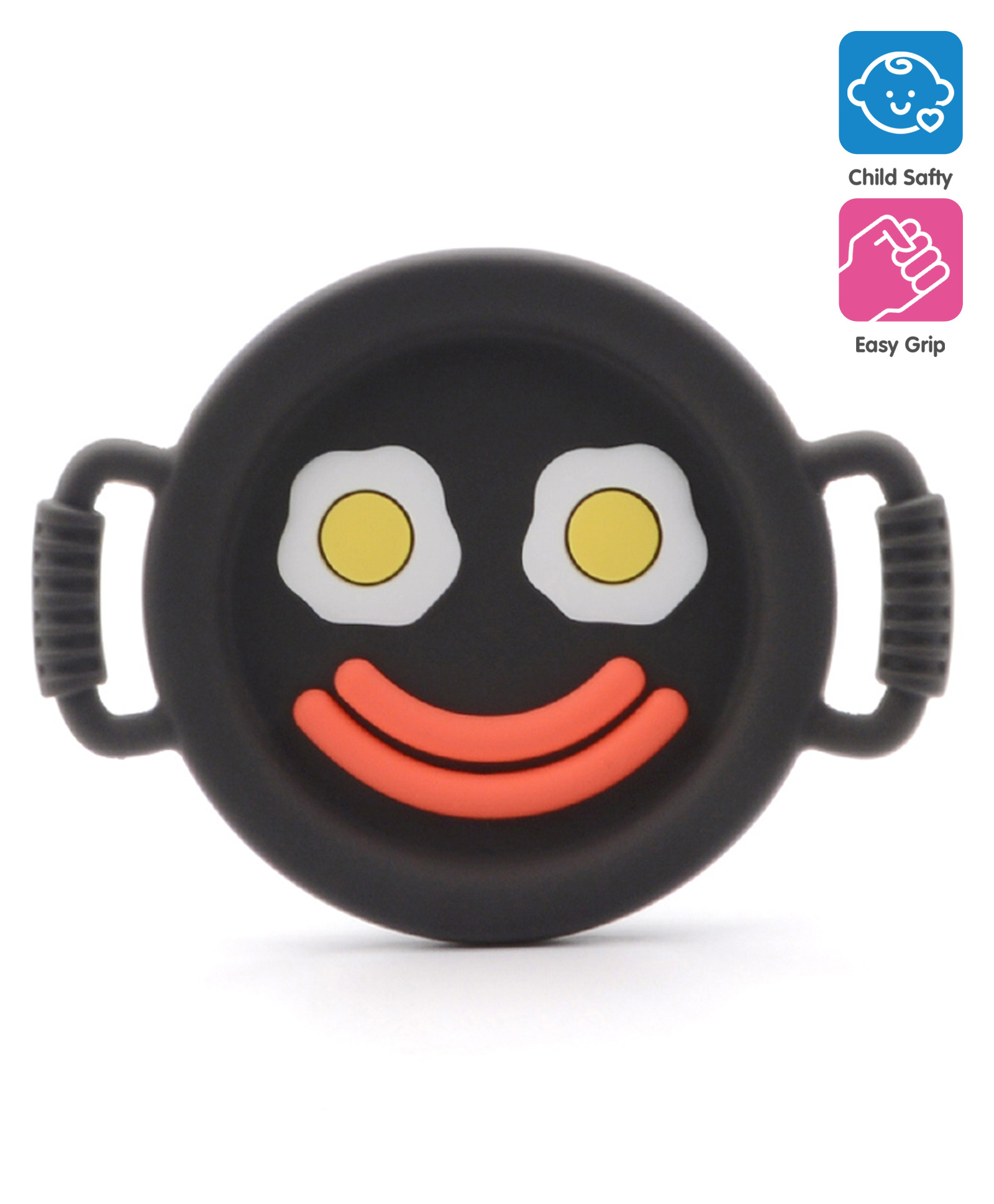 fab n funky Pan Shape Silicone Teether - Black-picture-38