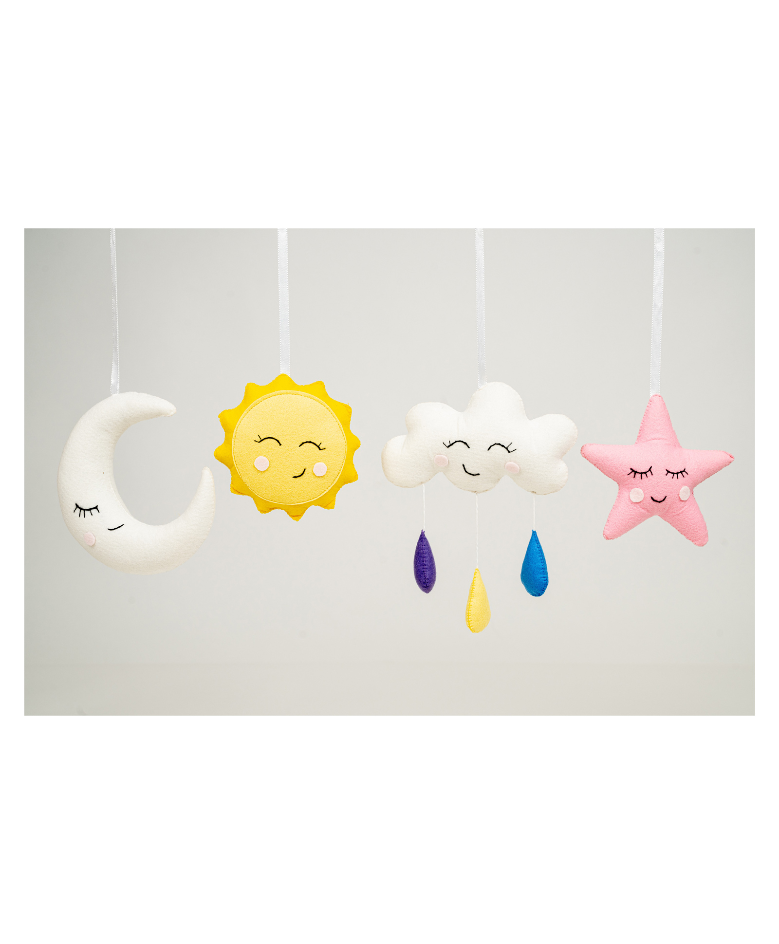 Rocking Potato Crochet Felt Star Sun Cloud Theme Hanging Toys - Multicolour-image-35