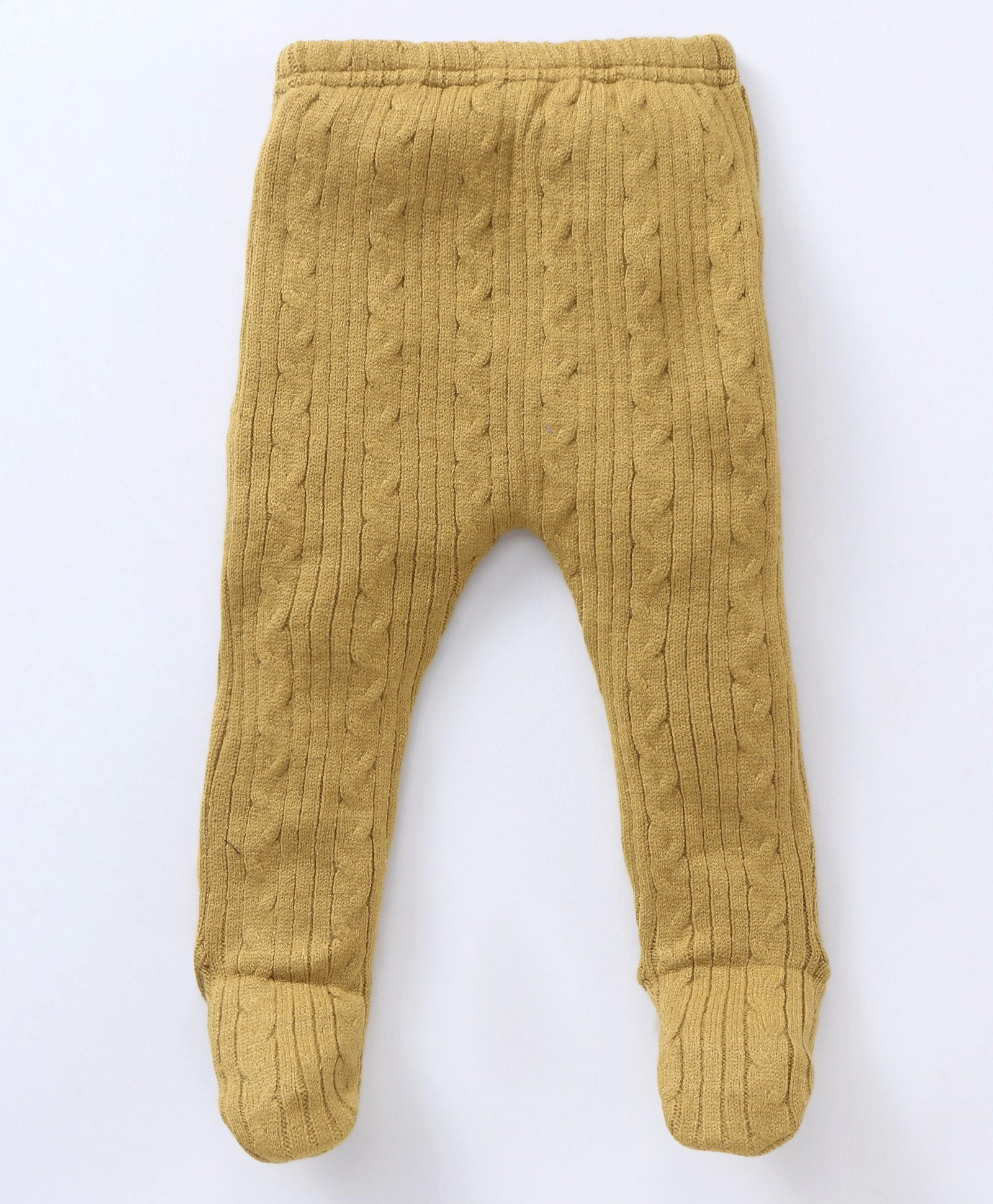 Babyhug Sweater Knit Bootie Leggings - Yellow-image-13