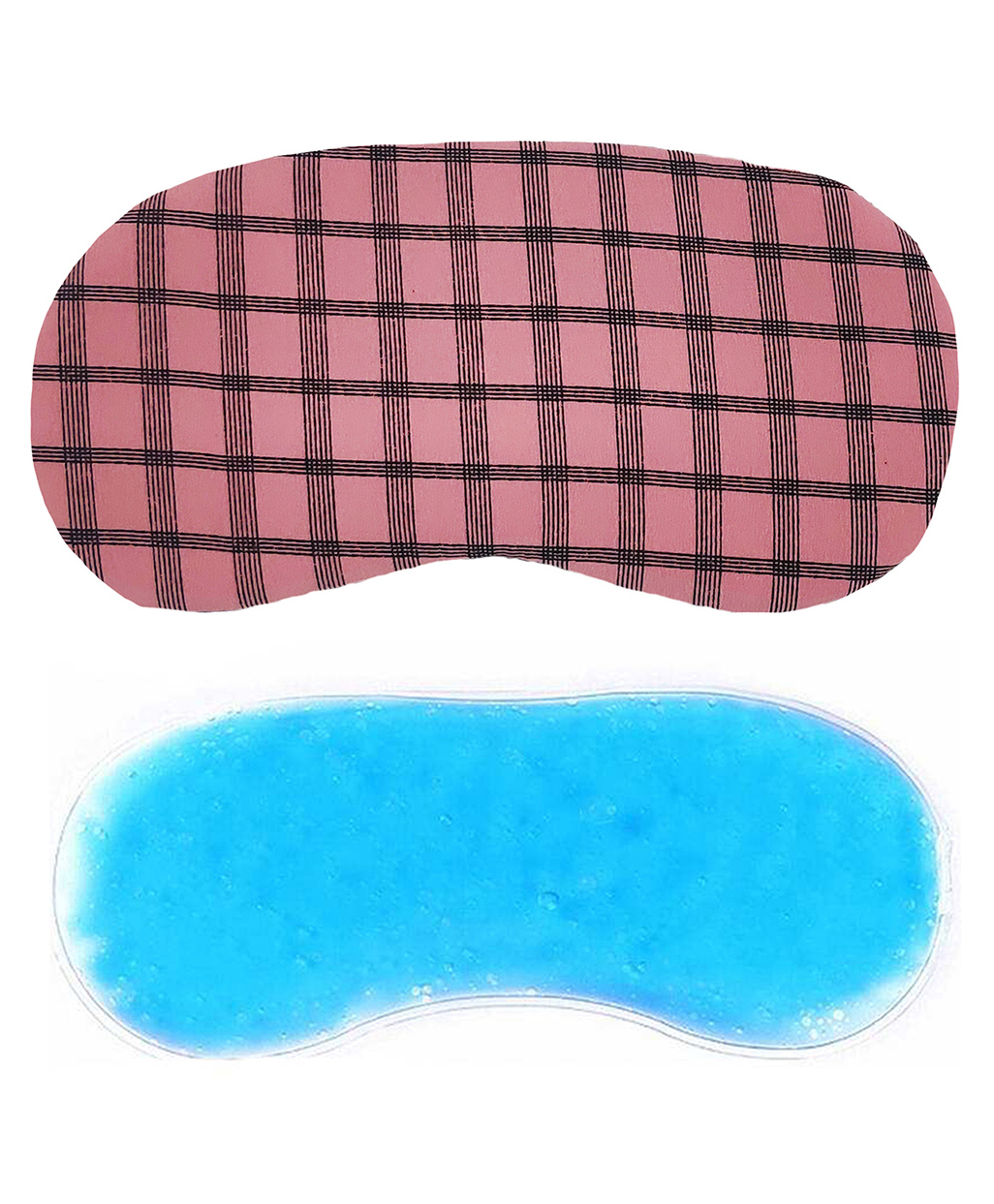 Jenna Check Pink Printed Sleeping Eye Mask With cooling Gel-picture-39