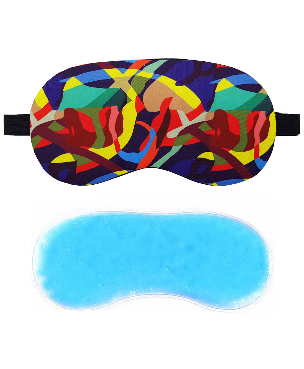 Jenna Colorful Multi Printed Sleeping Eye Mask With cooling Gel-image-1