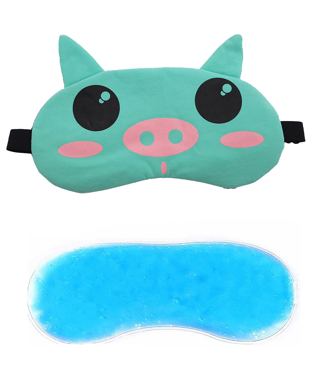 JENNA Sleeping Eye Mask With Cooling Gel Pig Print - Blue-image-17