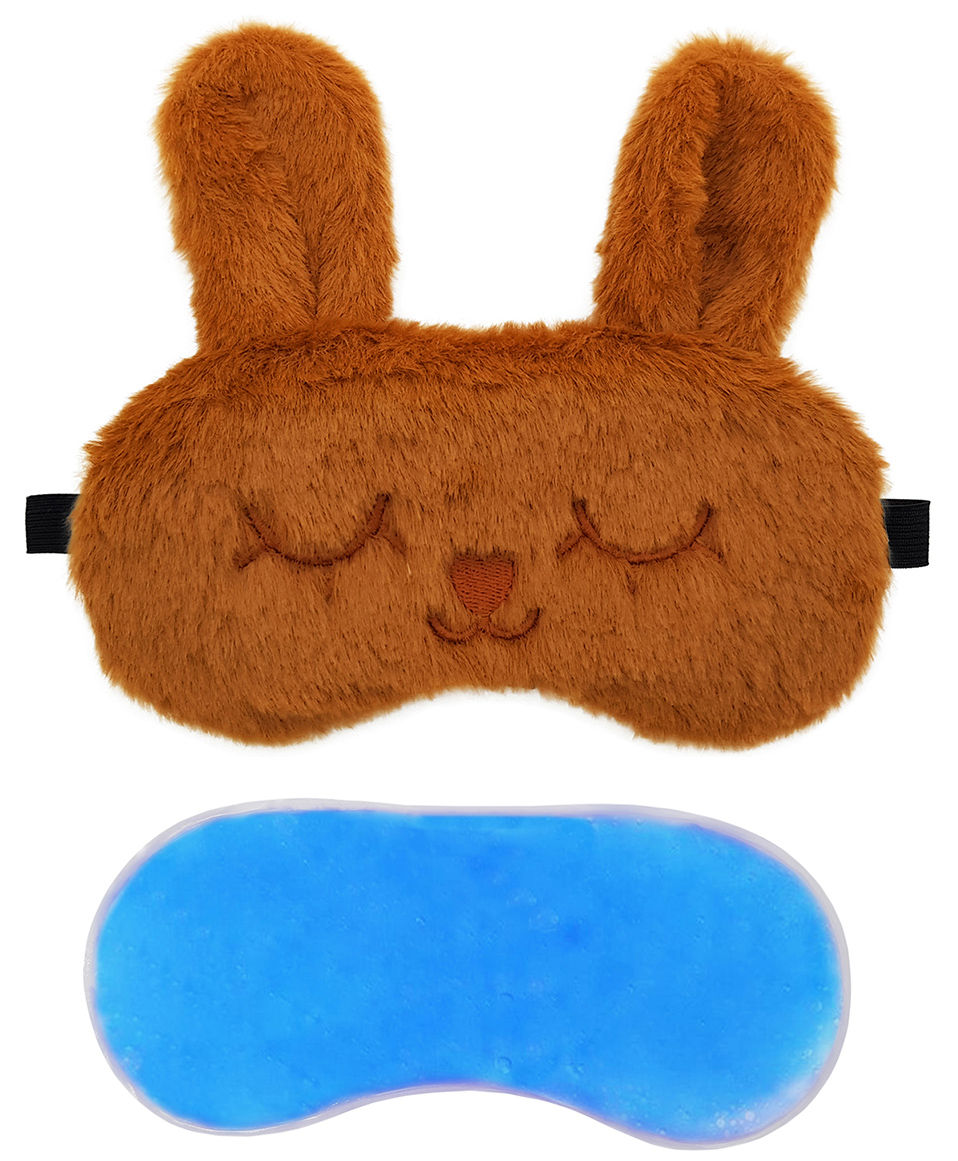 JENNA Sleeping Eye Mask With Cooling Gel Bunny Tear Face Print - Brown-image-18