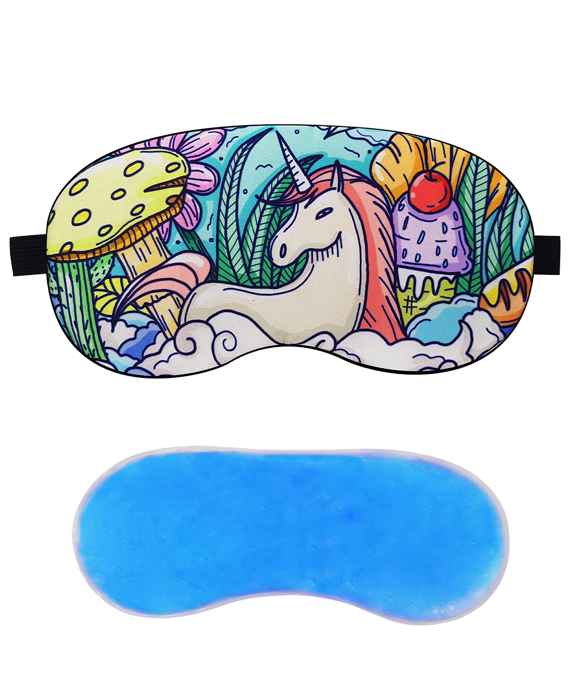 Jenna Unicorn Printed Sleeping Eye Mask With Cooling Gel - Multicolour-image-26