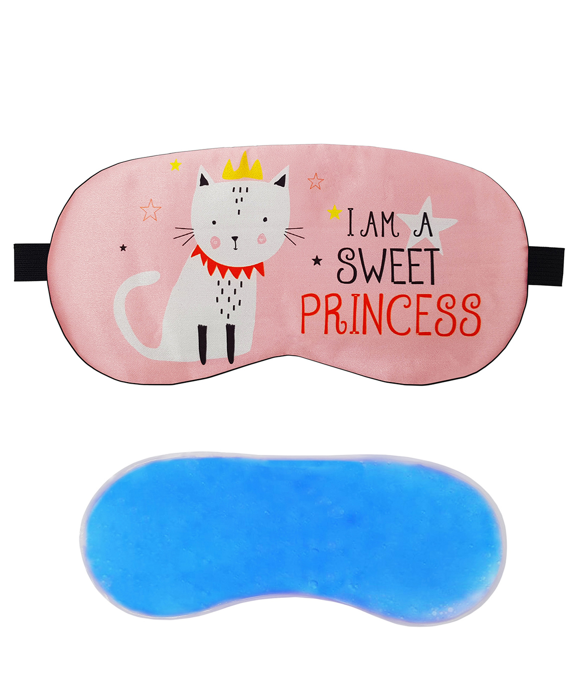 Jenna Princess Pink Printed Sleeping Eye Mask With Cooling Gel - Pink-image-5