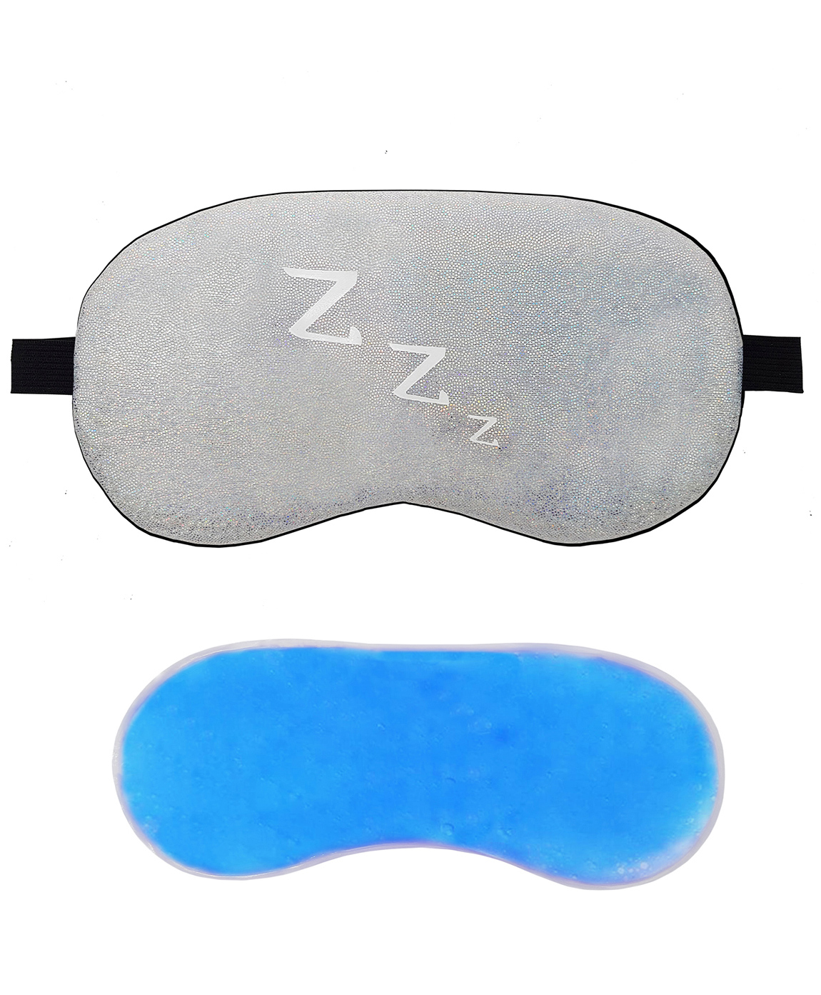 Jenna ZZZ Silver Printed Sleeping Eye Mask With Cooling Gel - Grey-picture-15