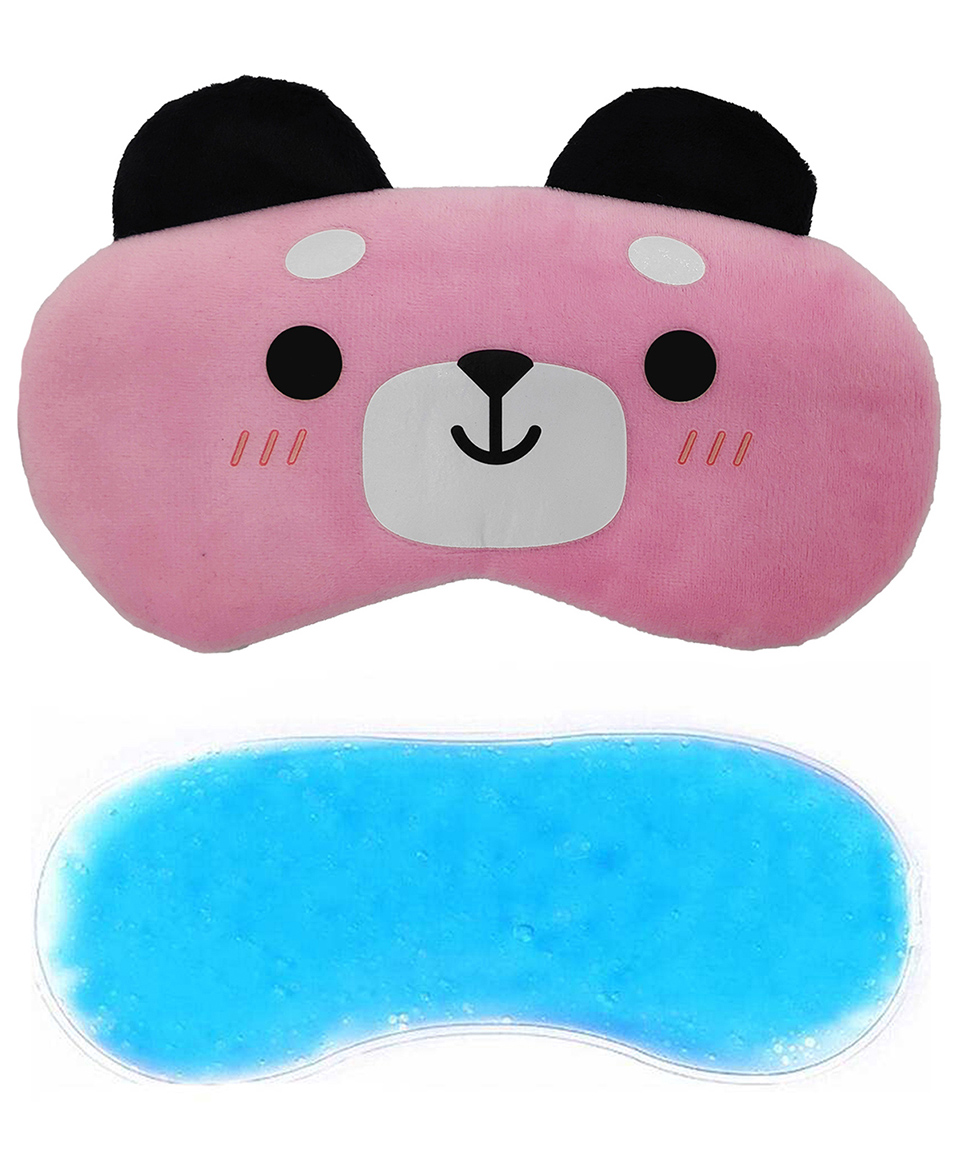 Jenna Velvet Panda Pink Sleeping Eye Mask With Cooling Gel-image-36