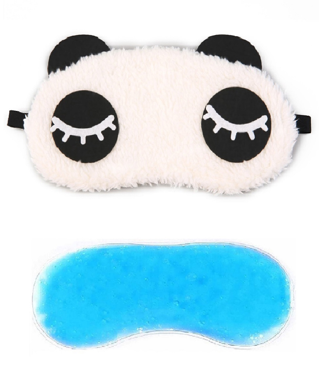Jenna Eyelashes Panda Face Sleeping Eye Mask With Cooling Gel - White-image-49