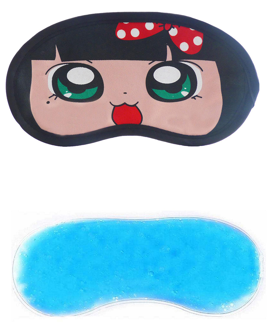 Jenna Polka Dot Printed Sleeping Eye Mask With Cooling Gel-image-18