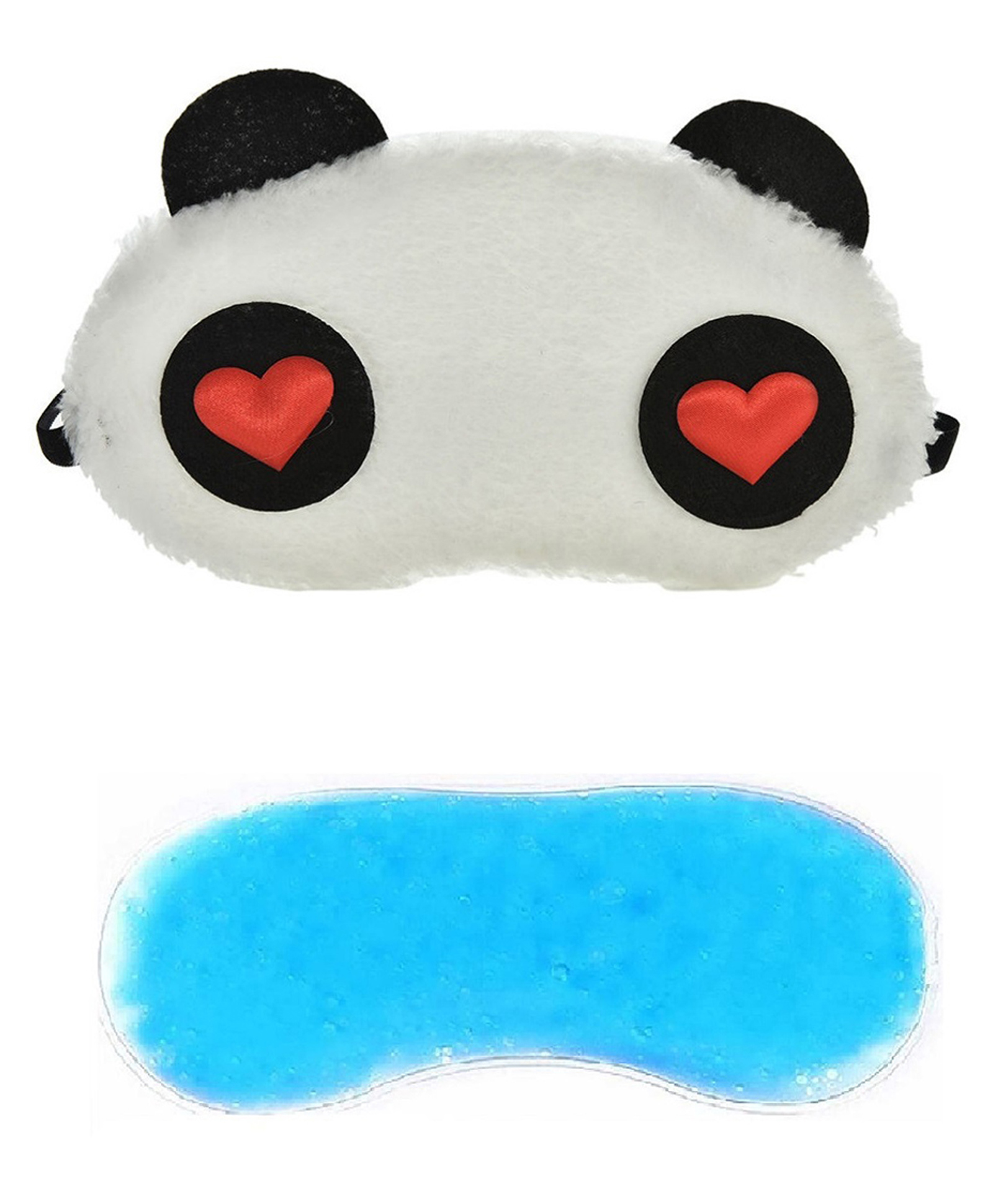 Jenna Red Heart Panda Face Sleeping Eye Mask With Cooling Gel - White-picture-14