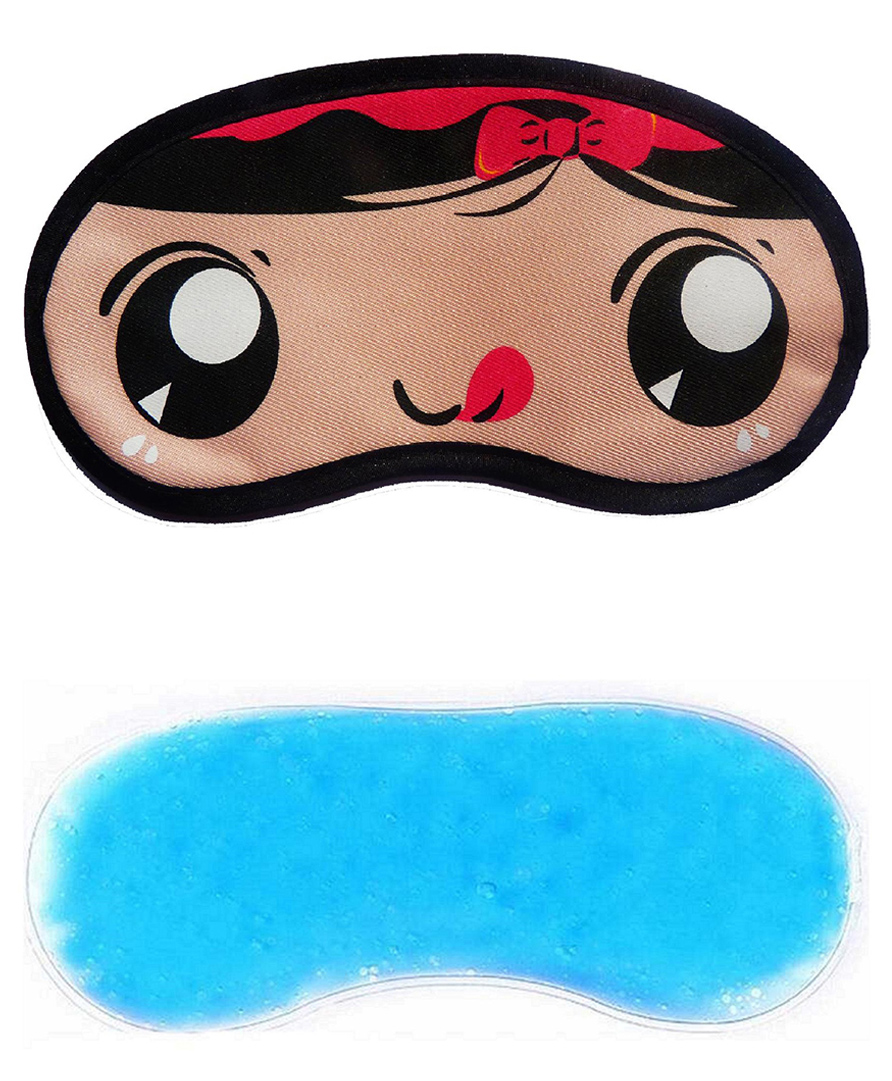 Jenna Red Ribbon Printed Sleeping Eye Mask With Cooling Gel-image-2