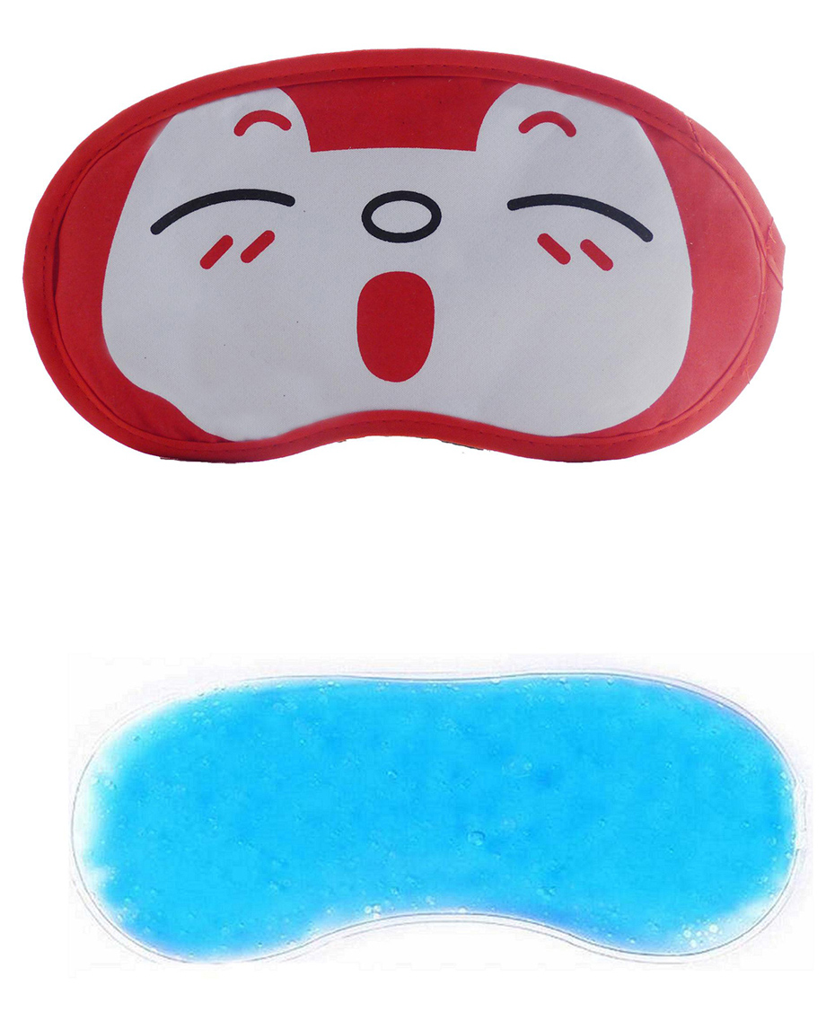 Jenna Red Sleepy Eye Printed Sleeping Eye Mask With Cooling Gel-image-26