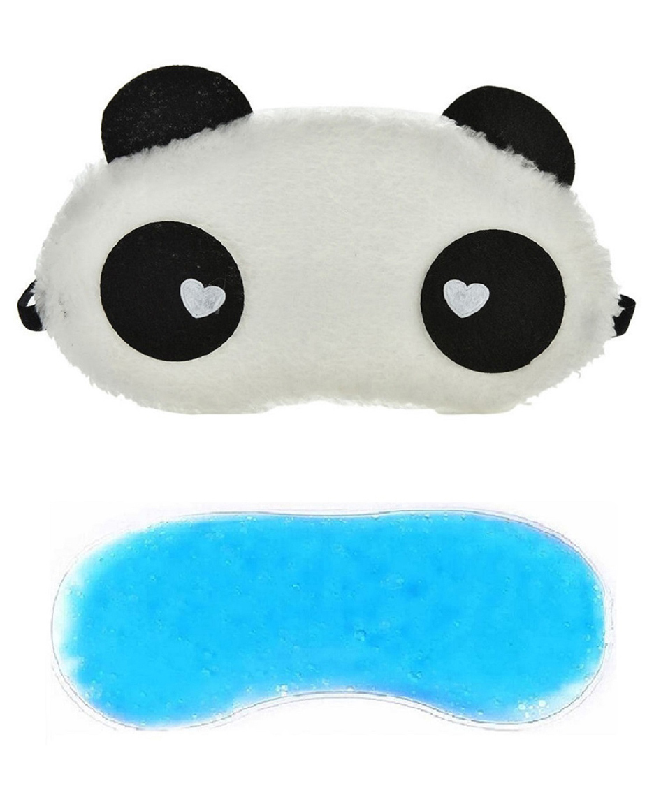 Jenna White Heart Panda Face Sleeping Eye Mask With Cooling Gel - White-picture-16